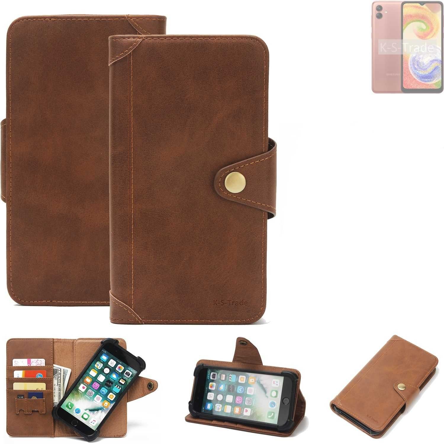 K-S-Trade Handyhülle für Samsung Galaxy A04, Handyhülle Schutz Hülle Walletcase Bookstyle Tasche Case