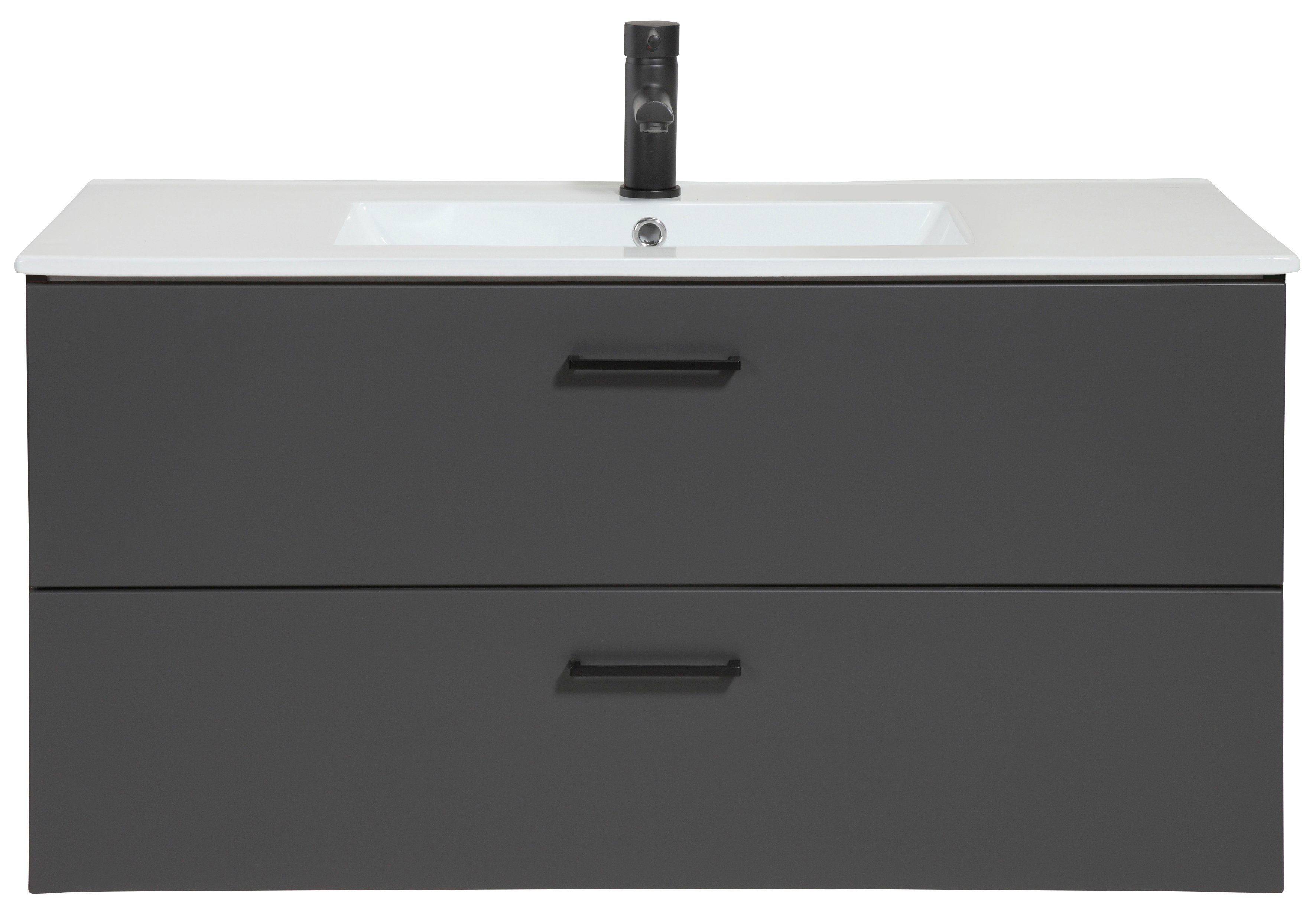 welltime Waschtisch Trento in verschiedenen Ausführungen Unterschrank inkl. Раковины, Badmöbel in Breite 100 cm, Waschplatz mit 2 Schubladen, Badschrank
