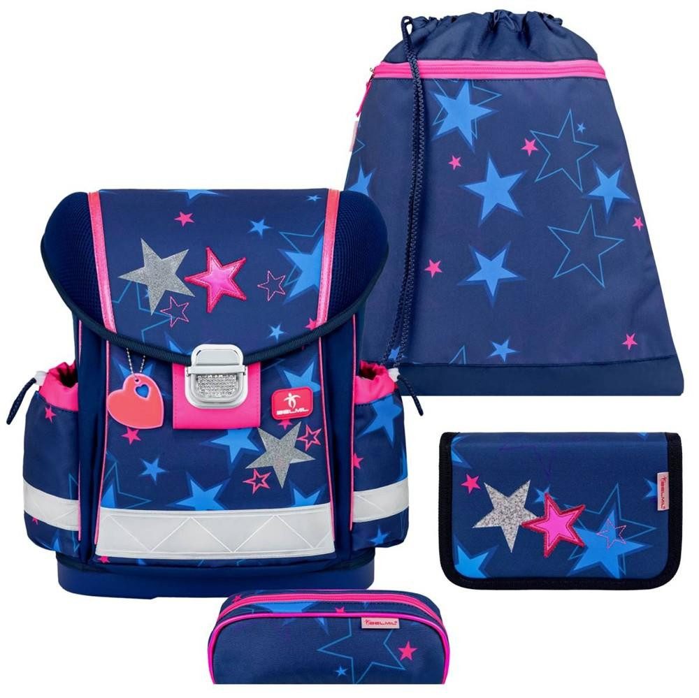 Belmil Ранцы "Classy" 2026 Set 1. Klasse neue Designs, Sterne, 4tlg.,1. Klasse, Grundschule, Einschulung, Mädchen