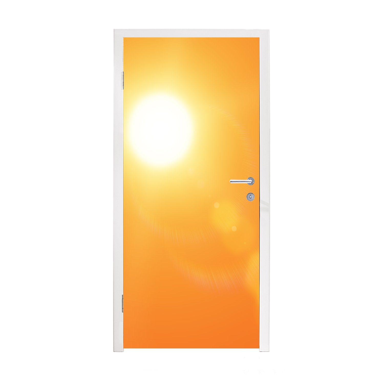 MuchoWow Türtapete Orangefarbenes Glühen der Sonne, Matt, bedruckt, (1 St), Fototapete für Tür, Türaufkleber, 75x205 cm