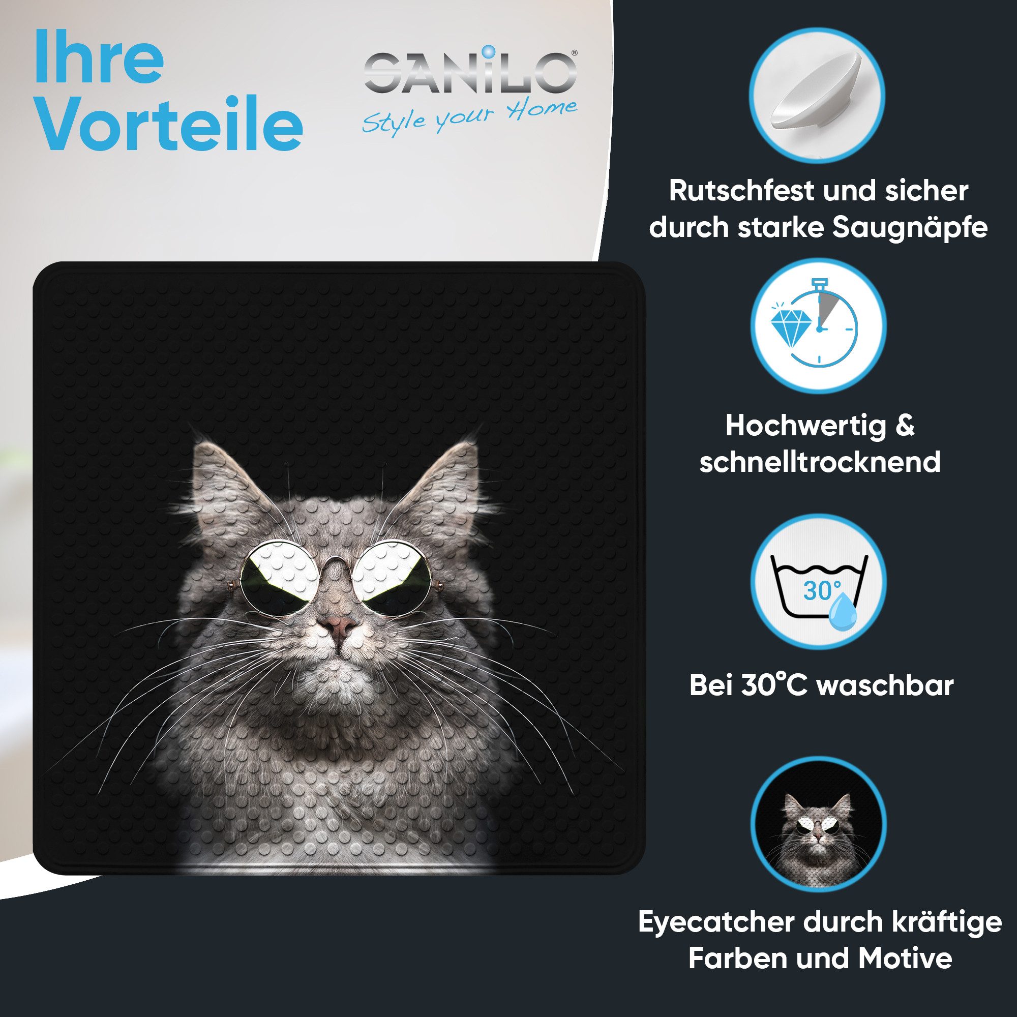 Sanilo Duschmatte Cool Cat, rutschfest & günstig online kaufen