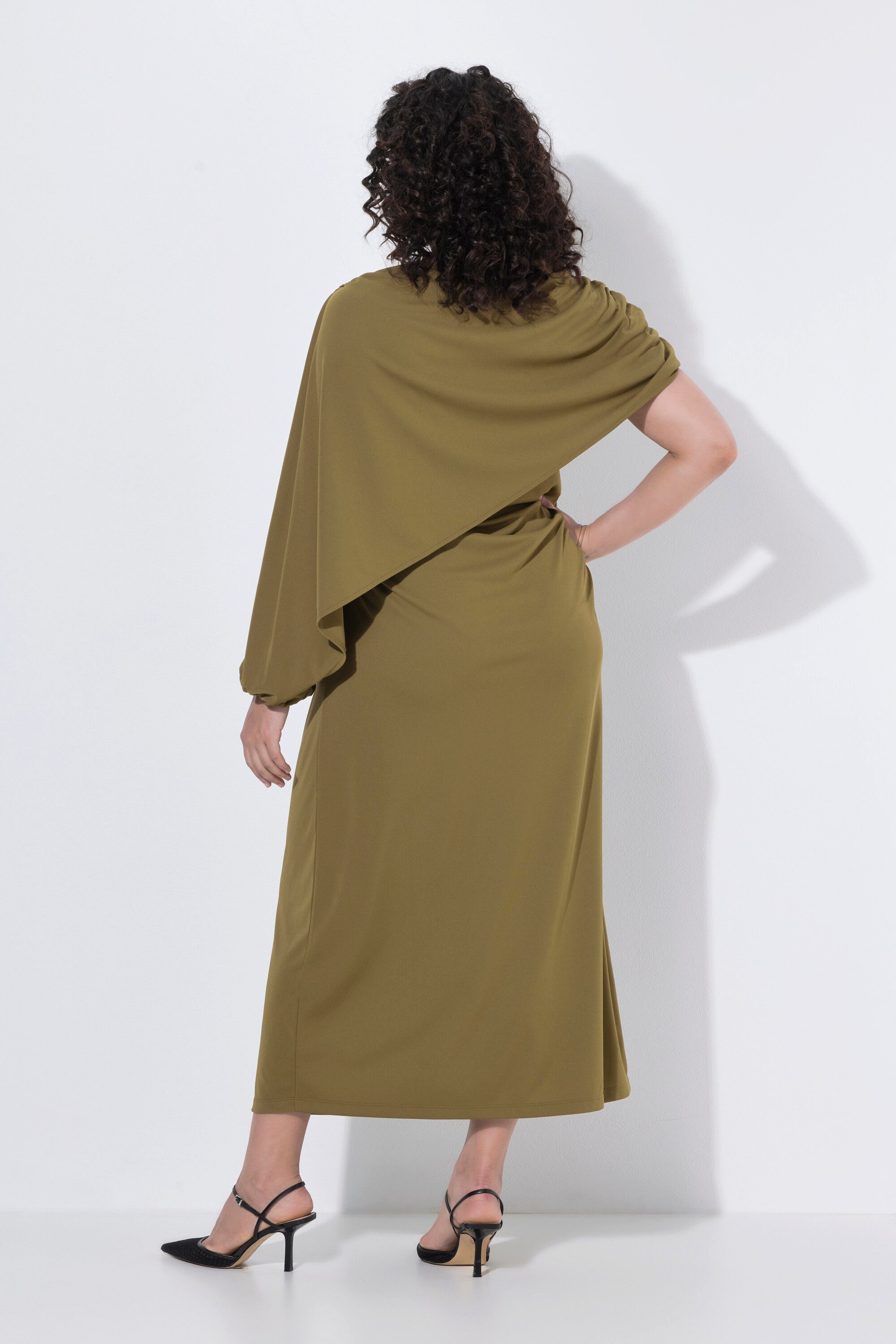 Ulla Popken Abendkleid Maxikleid Cape Rundhals Langarm/Halbarm – Bild 3 von 4