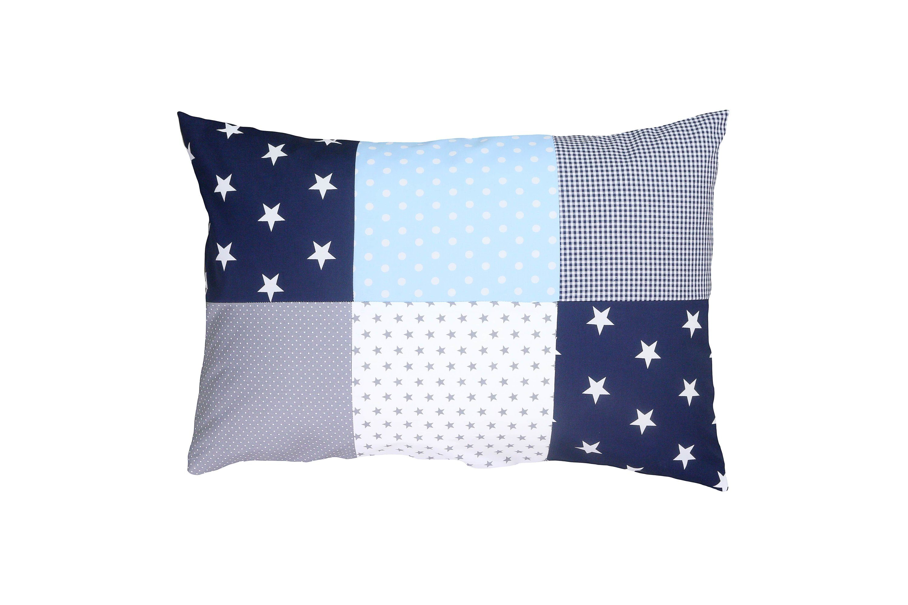 Kissenbezug Baby Kissenbezug 40x60 cm “Blau Hellblau Grau” (Made in EU)