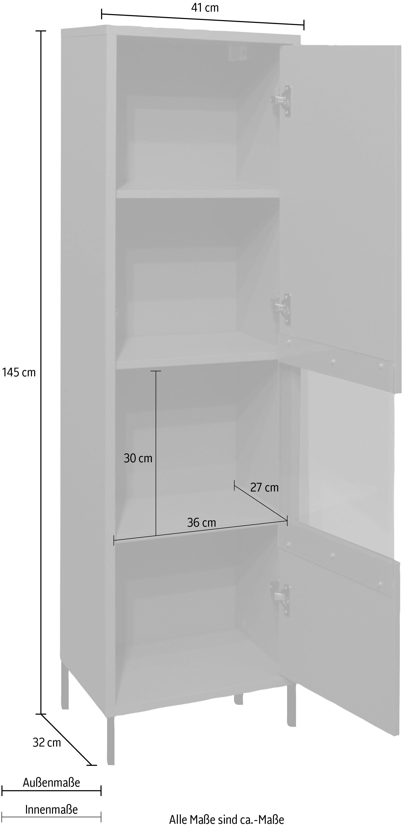 Breite Quadratgestell lack Mäusbacher Bonnie cm pine matt 41 Vitrine green mit