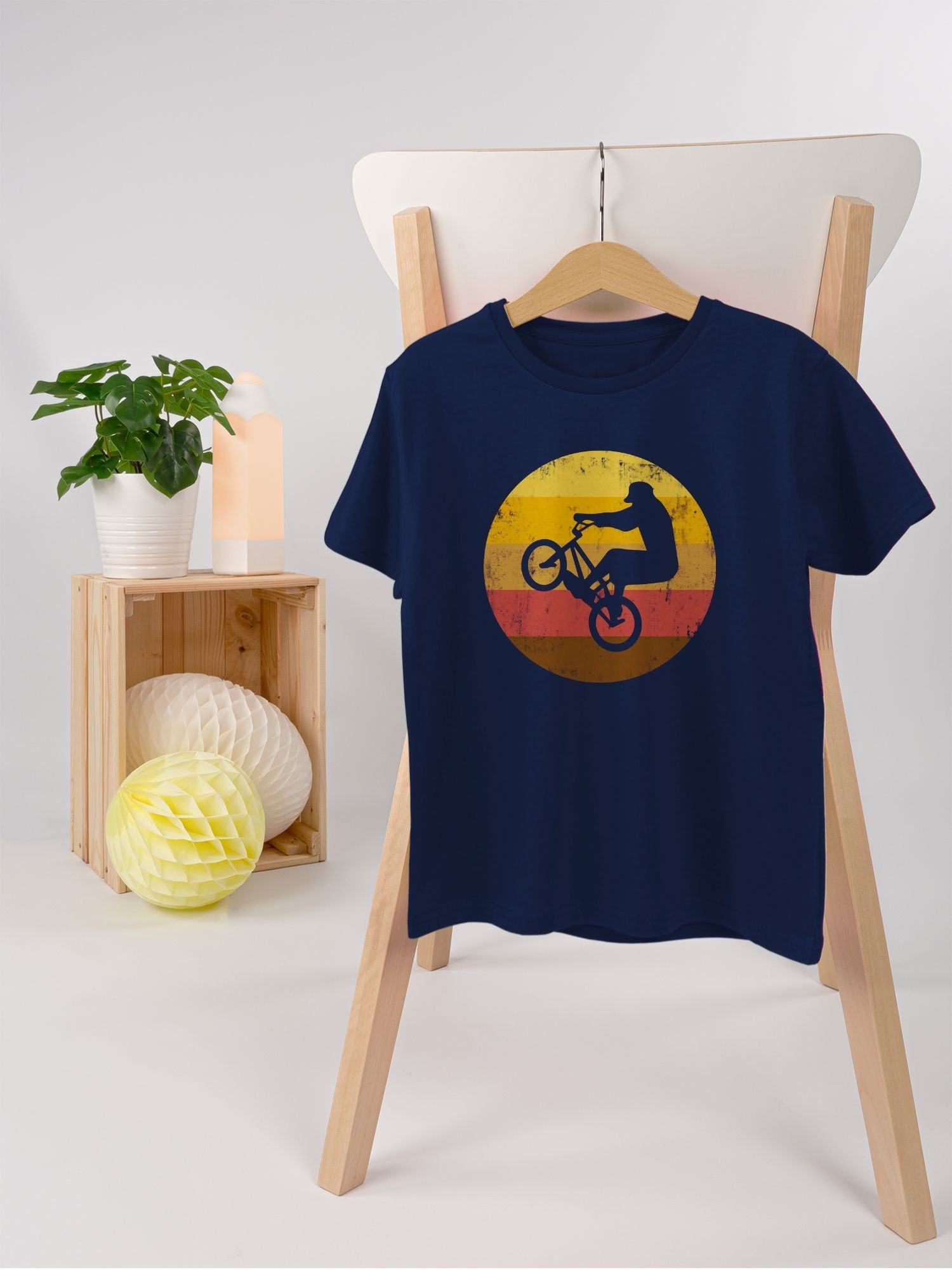 Shirtracer T-Shirt BMX Jump Kinder Sport Kleidung Dunkelblau 01