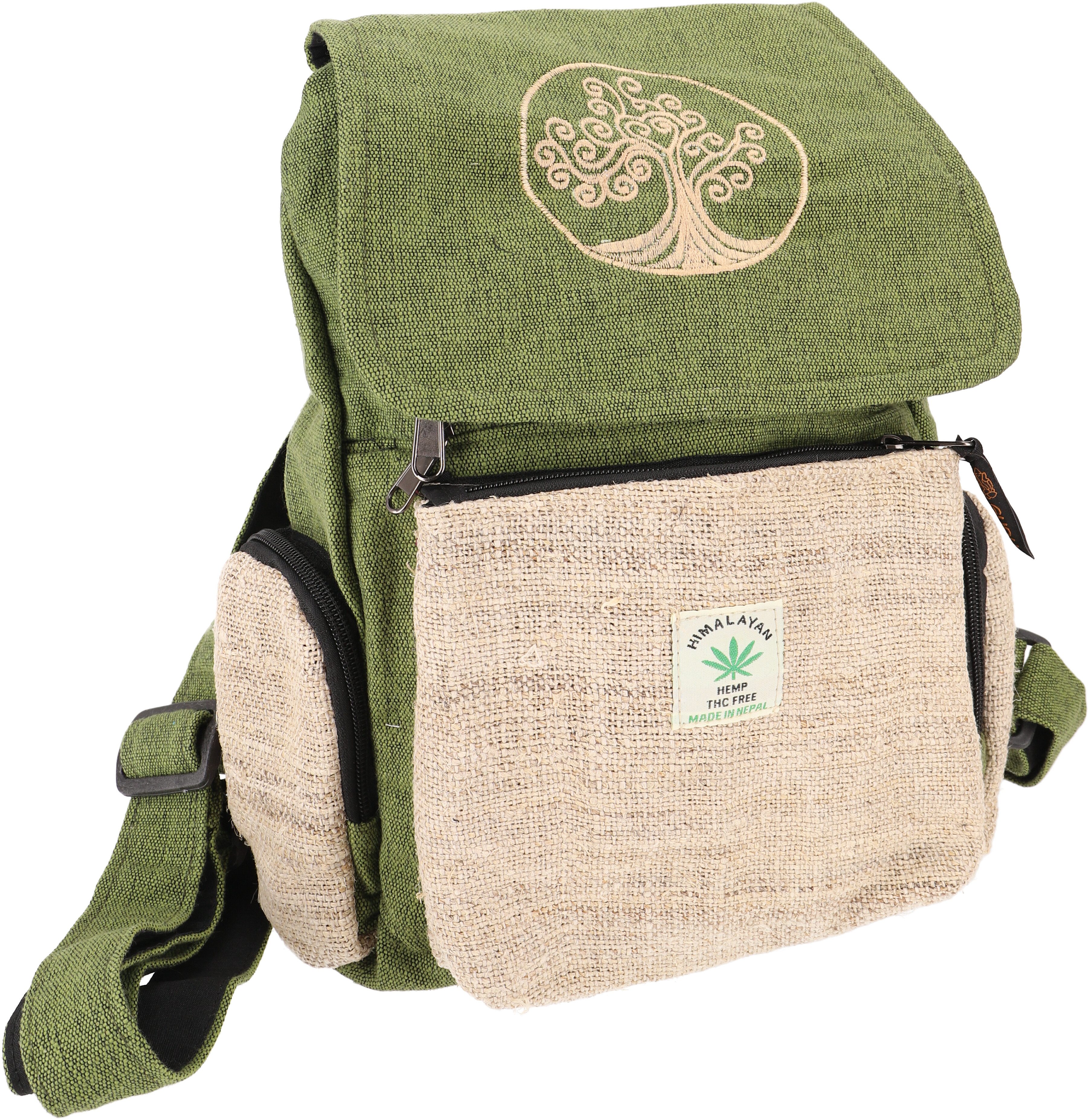 Freizeitrucksack Ethno Hanf Rucksack, Backpack mit Stickerei -..