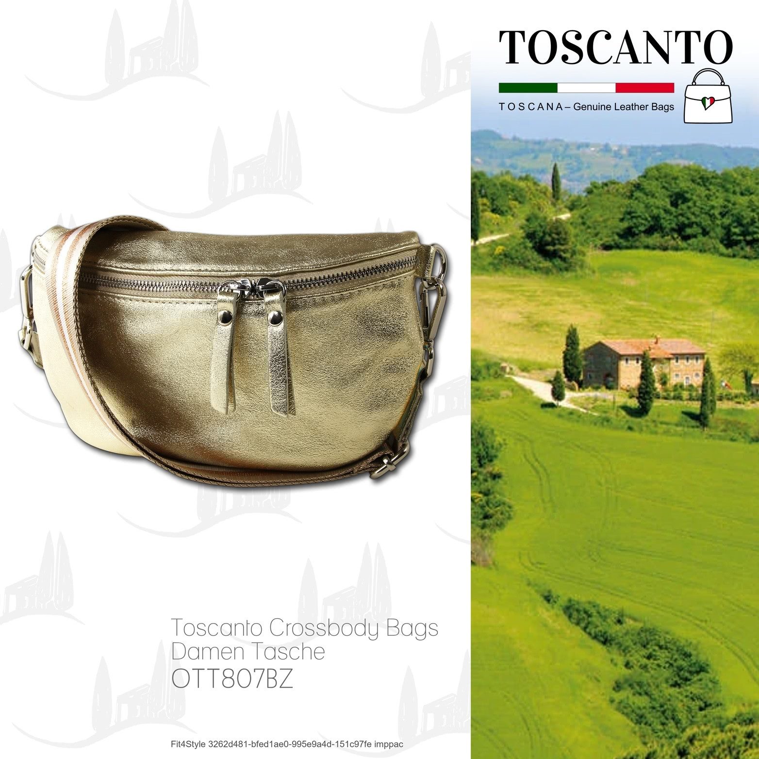 Toscanto Gürteltasche Toscanto Damen Gürteltasche Leder gold (Gürteltasche, Gürteltasche), Damen Tasche Echtes Leder gold, mehrfarbig, Made-In Italy