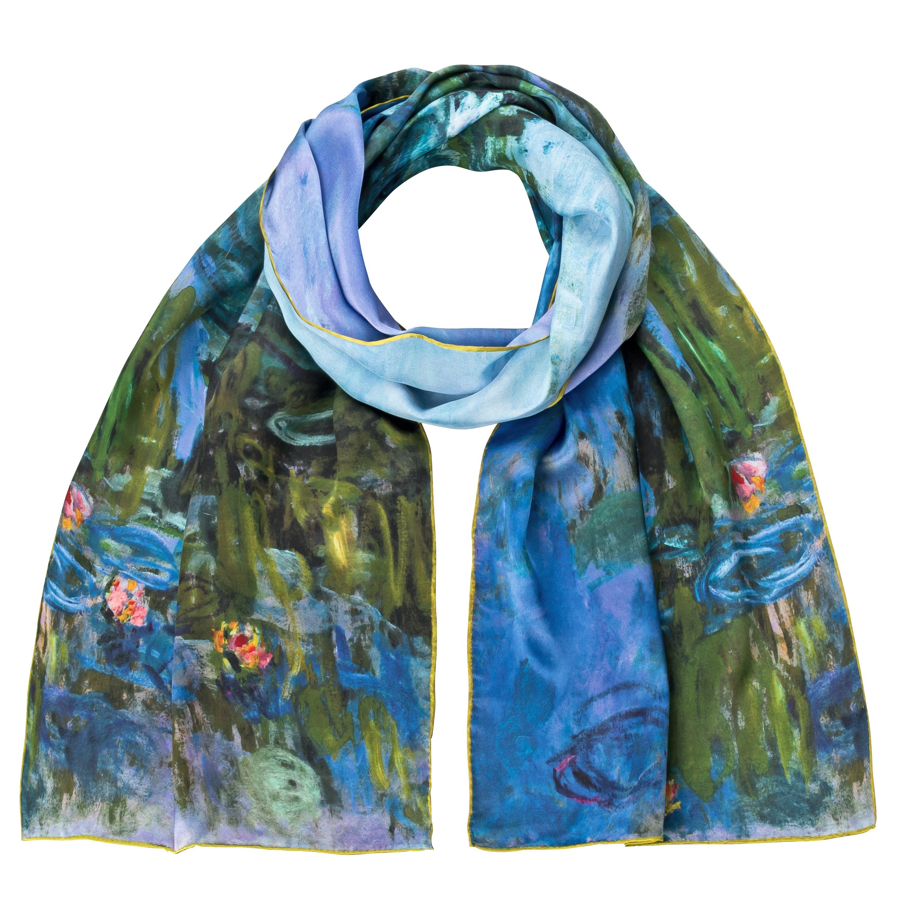 von Lilienfeld Seidenschal Schal 100% Seide Claude Monet Seerosen Kunst 172 x 42 cm, reine Seide