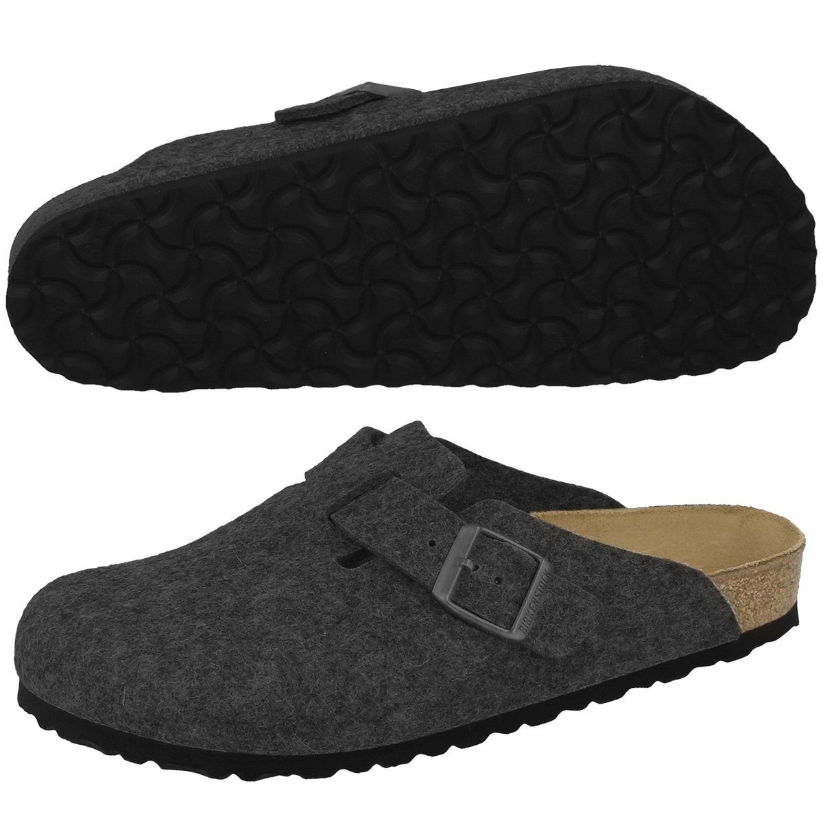 Birkenstock Boston Wollfilz schmal Unisex Erwachsene Clog Sandalen, Hausschuhe, Pantoletten, Badeschuhe, Gartenschuhe