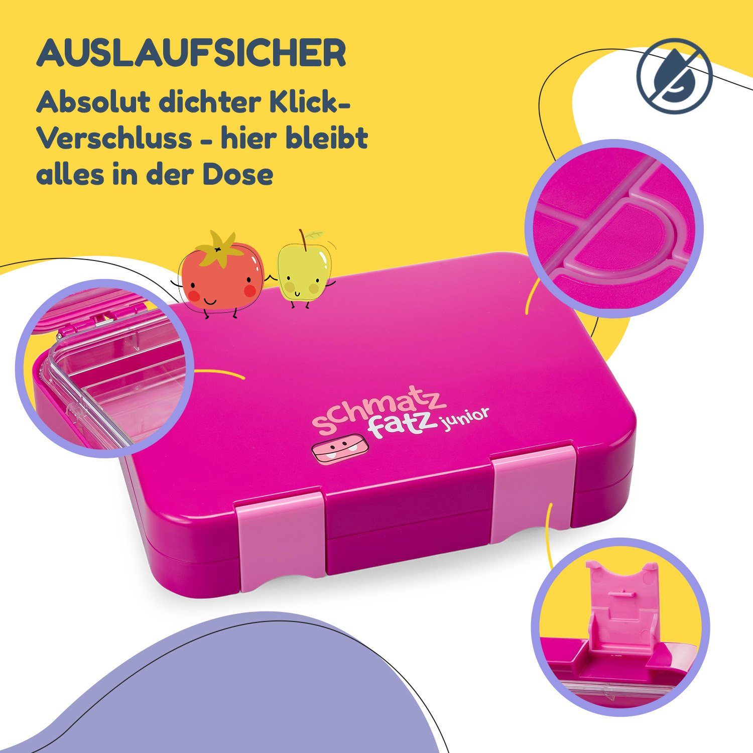 Frischhaltedose Kunststoff schmatzfatz junior Klarstein Violett Lunchbox,