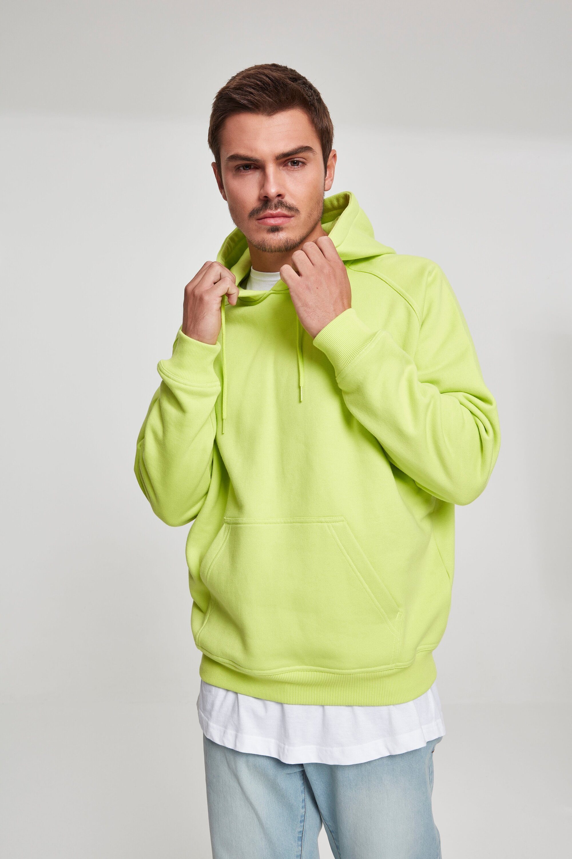 URBAN CLASSICS Sweater Herren Blank Hoody (1-tlg) frozen yellow