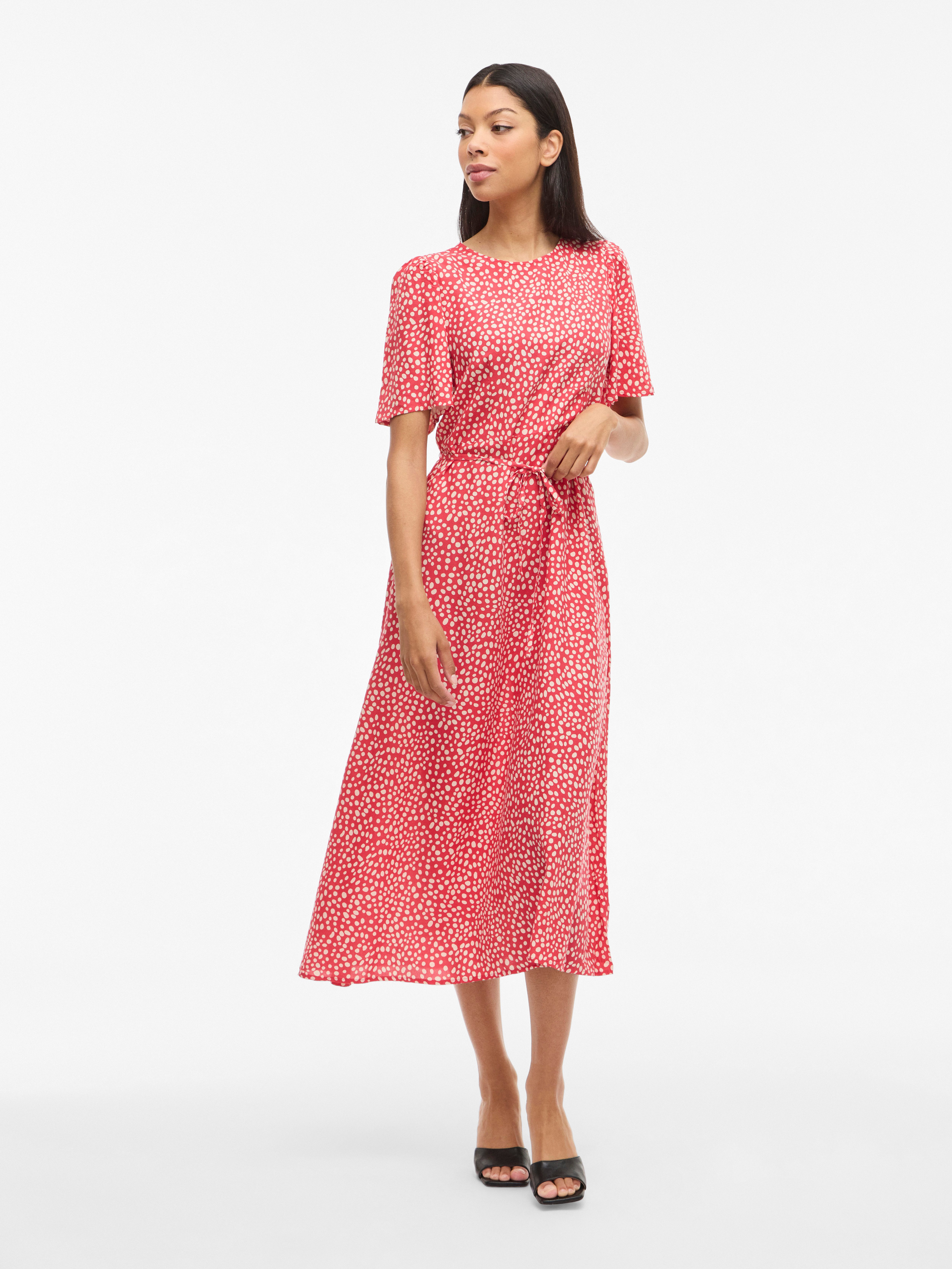 Vila Druckkleid VIGRACE O-NECK S/S MIDI DRESS - NOOS Sommerkleid günstig online kaufen