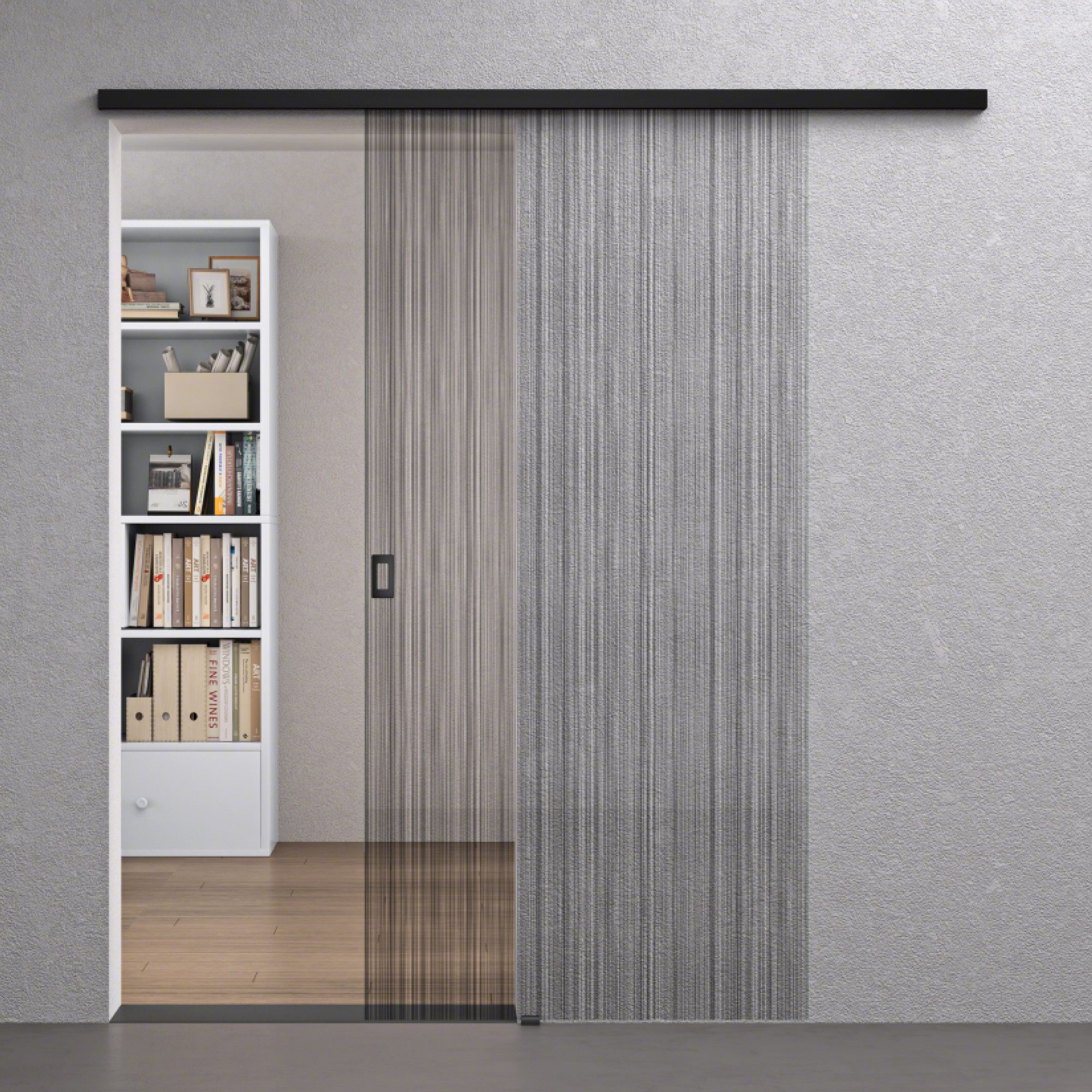 Mai & Mai Glasschiebetür Komplettset schiebetür softclose 8mm ESG aus Alu H: 205cm Mu001, Aluminiumkonstruktion