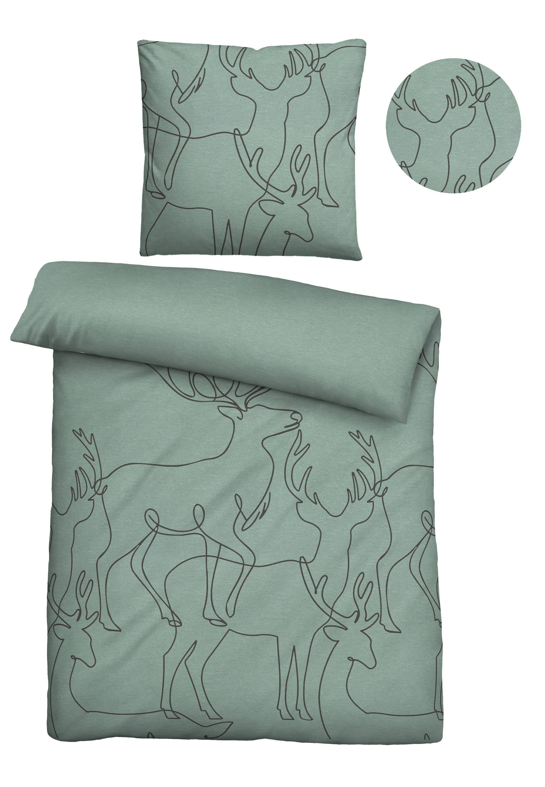 Biberna Bettwäsche 0840517, Flanell, 2 teilig, günstig online kaufen