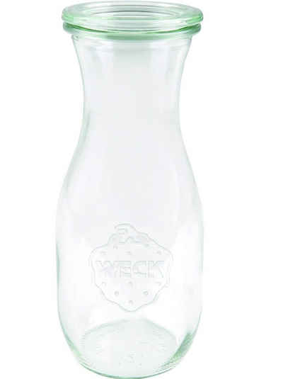 WECK Vorratsglas Glasflasche Saftflaschen Glas 1 L 6 Stück Flasche für Säfte