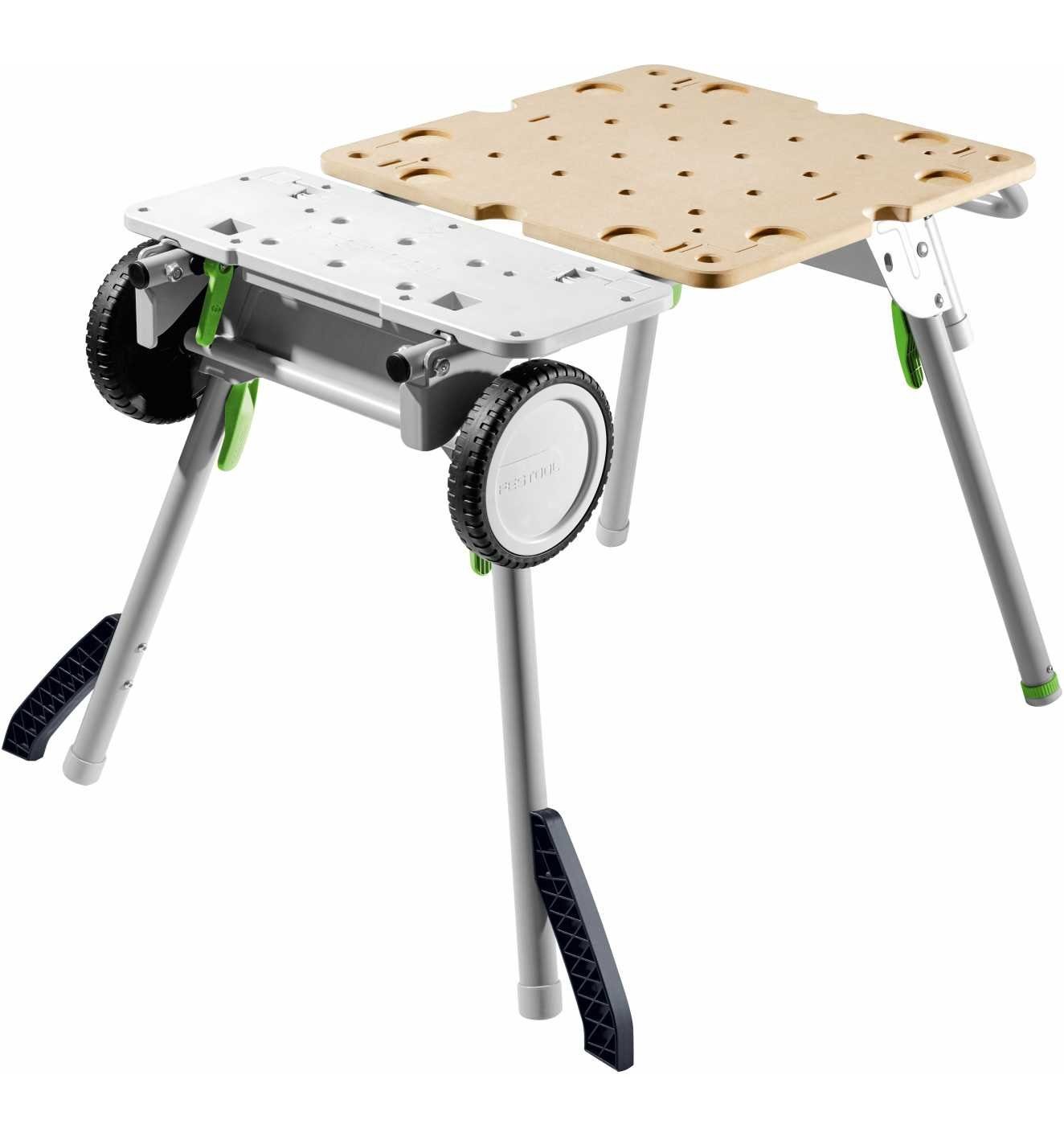 FESTOOL Akku-Tischkreissäge CSC SYS 50 EBI, -Untergestell, Einfacher Auf-  und Abbau für flexible Einsatzmöglichkeiten auf der Baustelle
