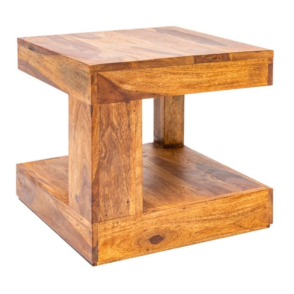 LebensWohnArt Couchtisch Puristischer Couchtisch SHIVA 45cm Massivholz Palisander