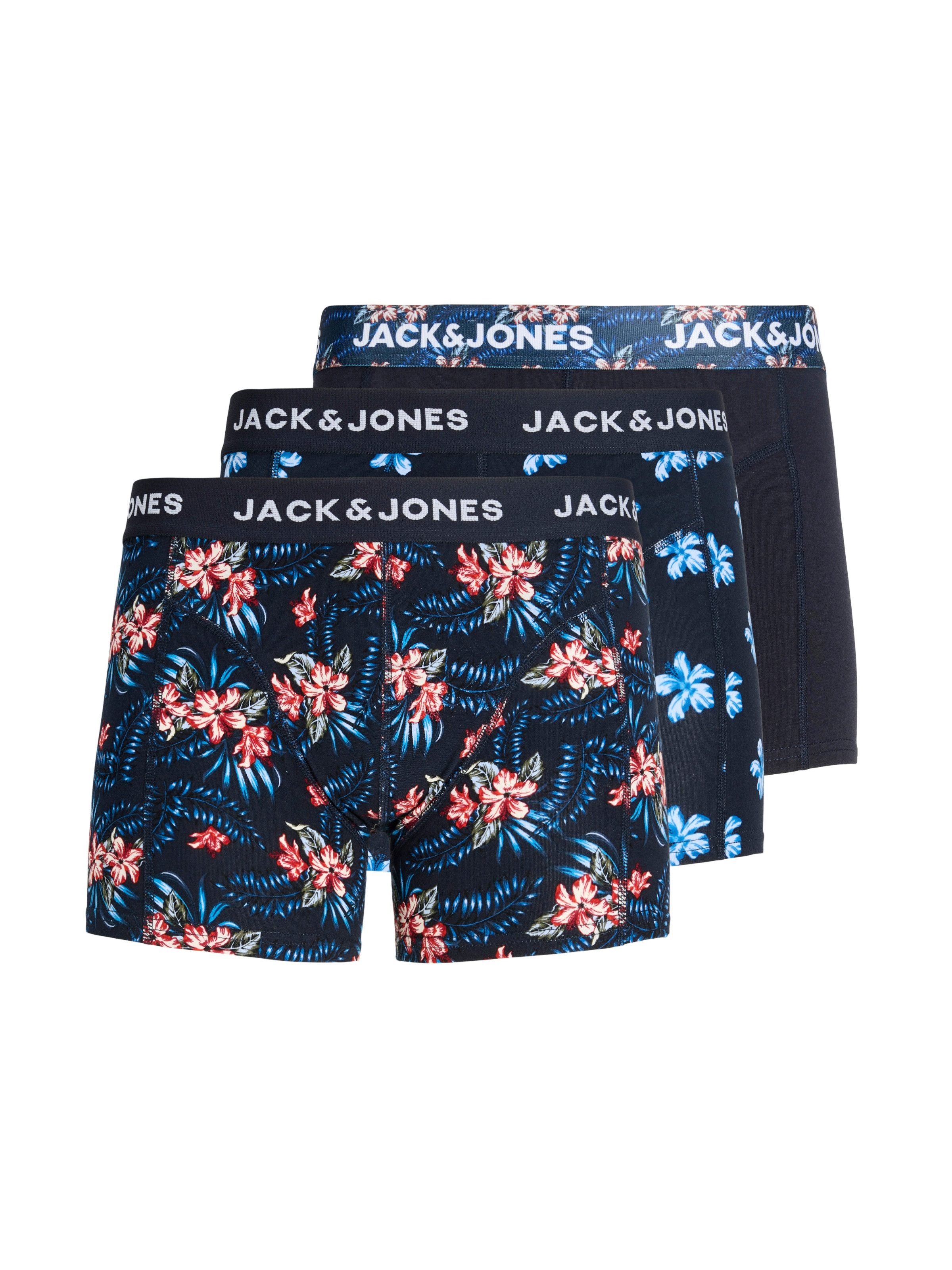 Jack & Jones Trunk JACLAMINE FLOWER TRUNKS 3 PACK SN (Packung, 3-St) Baumwollmischung, elastischer Bund