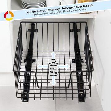 bremermann Schubkasteneinsatz Schrank-Korbauszug 30 cm Breite, Küchenschublade, schwarz