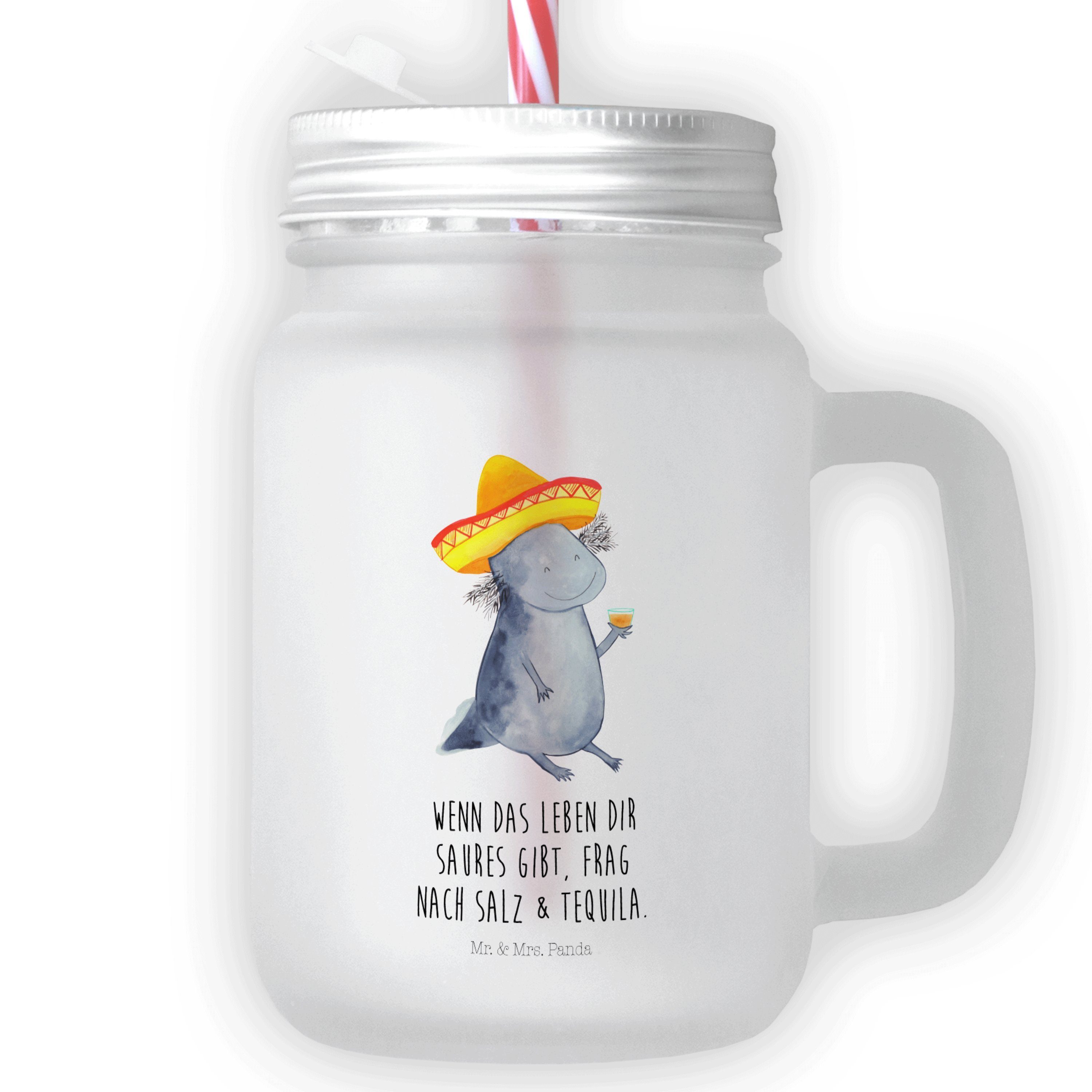 Mr. & Mrs. Panda Glas Axolotl Tequila - Transparent - Geschenk, Sommerparty Einrichtung, Gl, Premium Glas