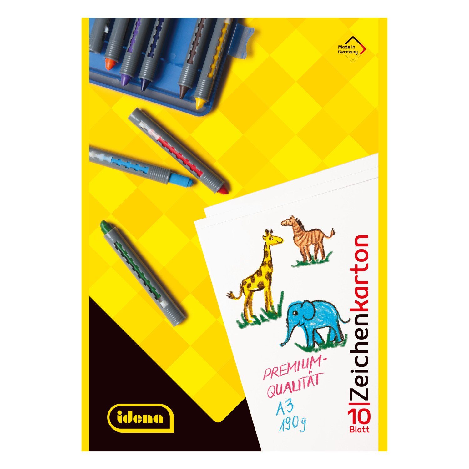 Idena Zeichenkartonblock Idena Zeichenkarton A3 10 Blatt 190g FSC-Mix