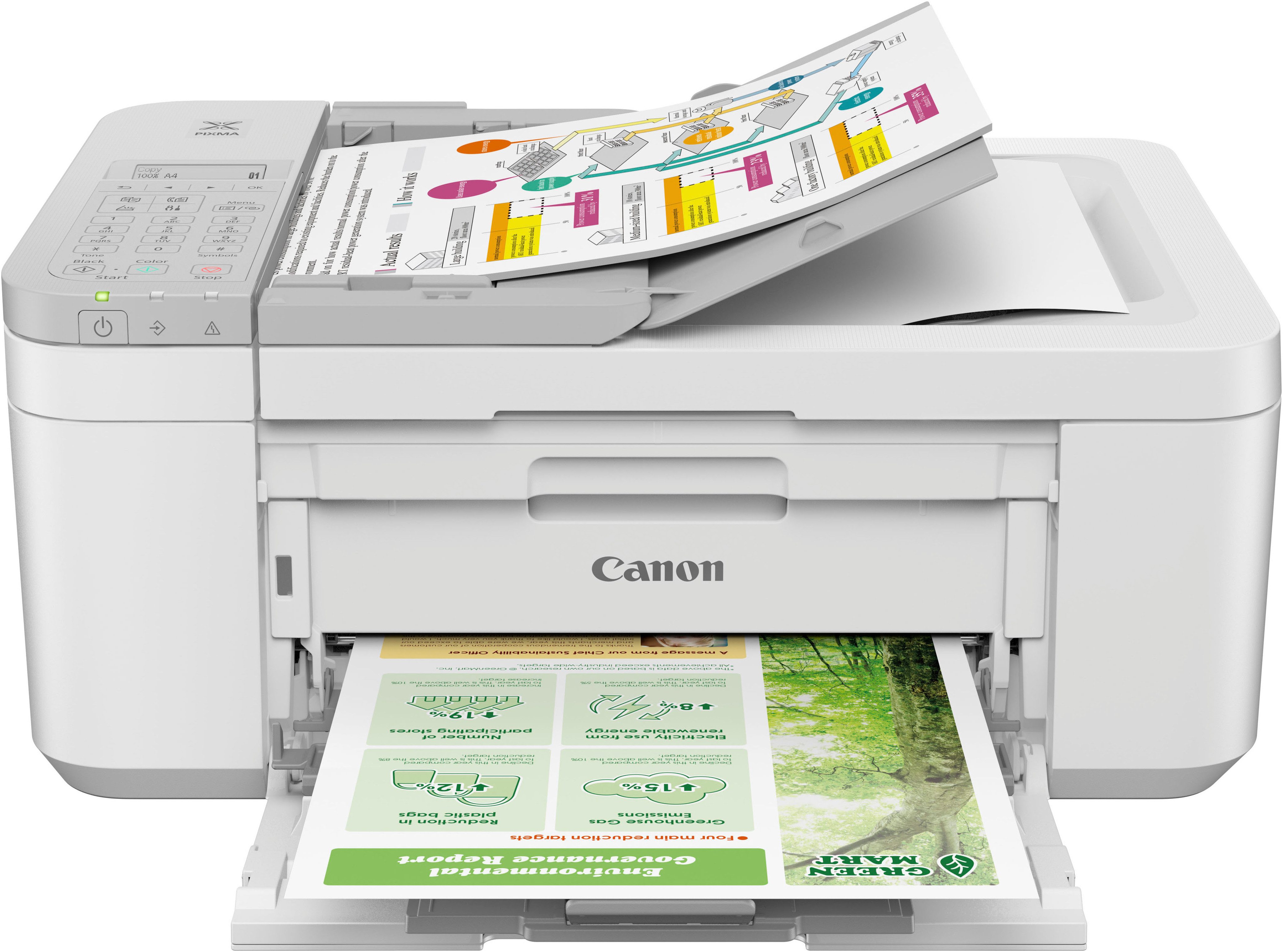 Canon PIXMA TR4756i Multifunktionsdrucker, (WLAN (Wi-Fi), Wi-Fi Direct, 4in1 Tintenstrahl-Multifunktionsgerät mit ADF, weiß/grau)