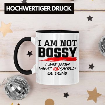 Trendation Tasse Lustiges Geschenk für Chefin Chef: Tasse mit Spruch Im Not Bossy