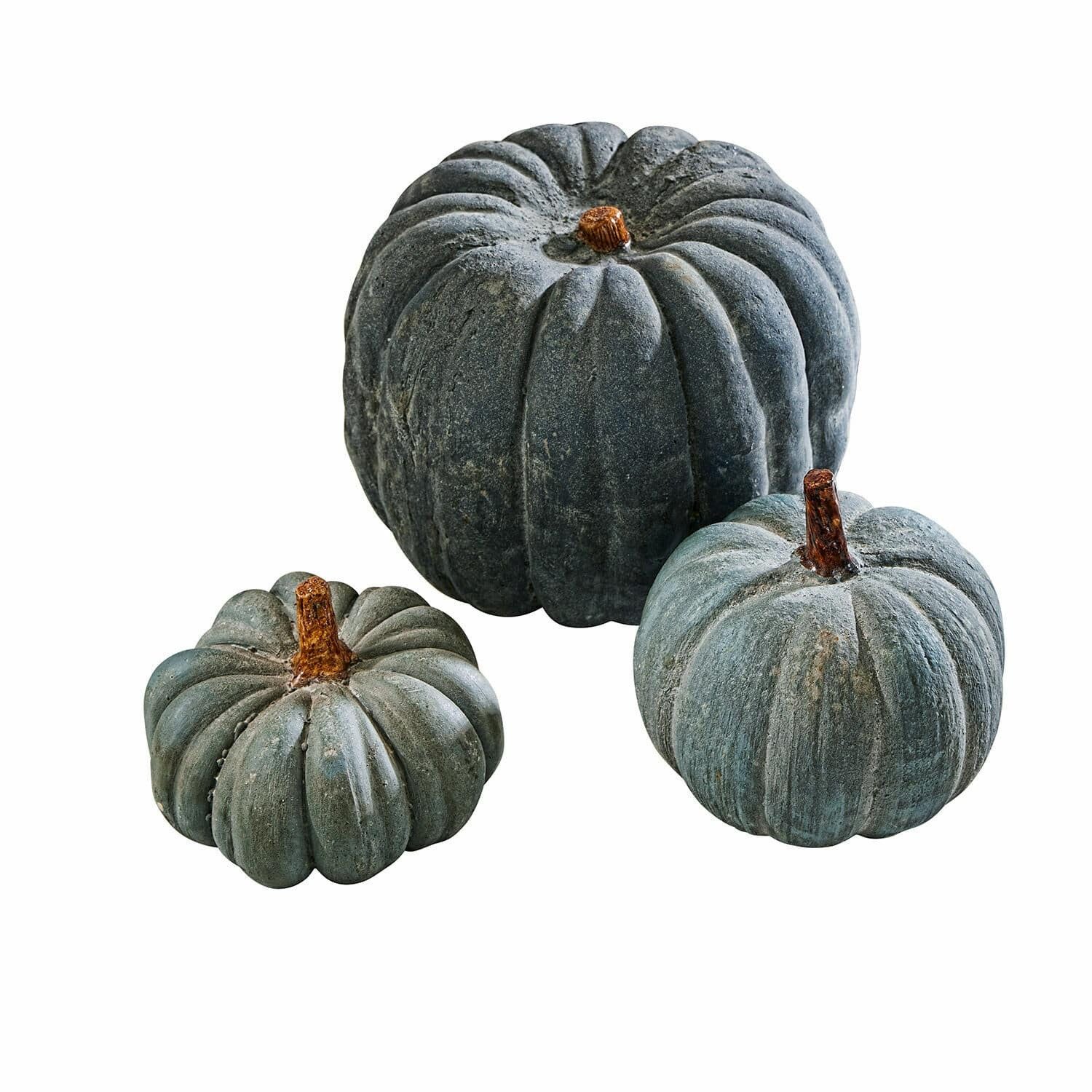 Dekoobjekt Kürbis 3er Set Pumpkin blau