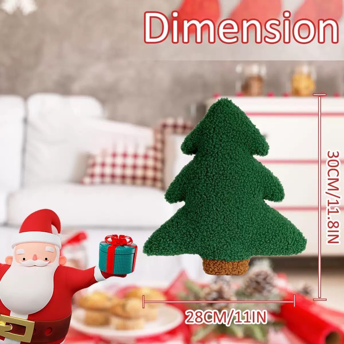 Coonoor Kissenbezug Weihnachtskissen, 30x25cm Weihnachtsbaum Kissen günstig online kaufen