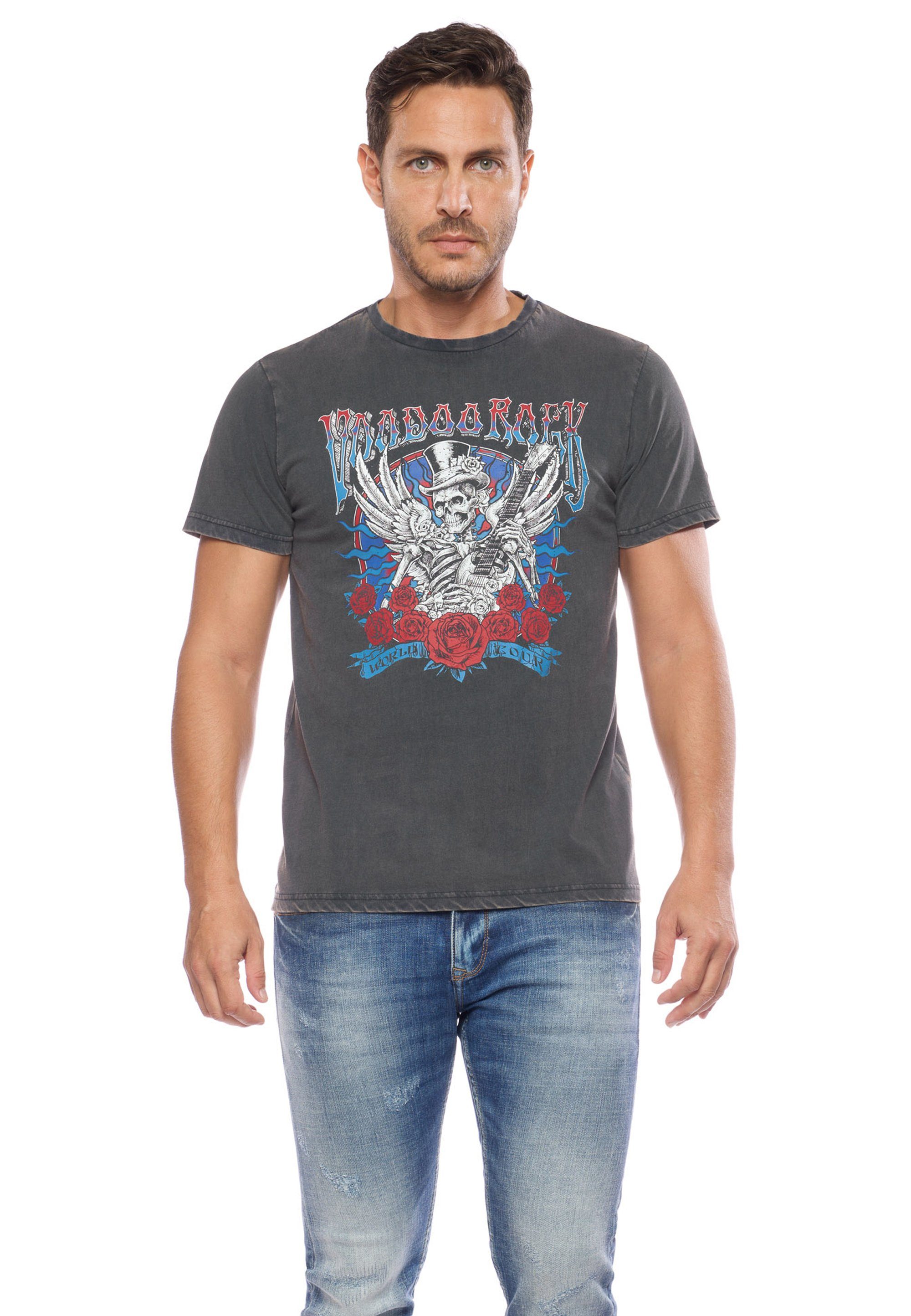 Le Des Cerises Frontprint rockigem T-Shirt Temps mit