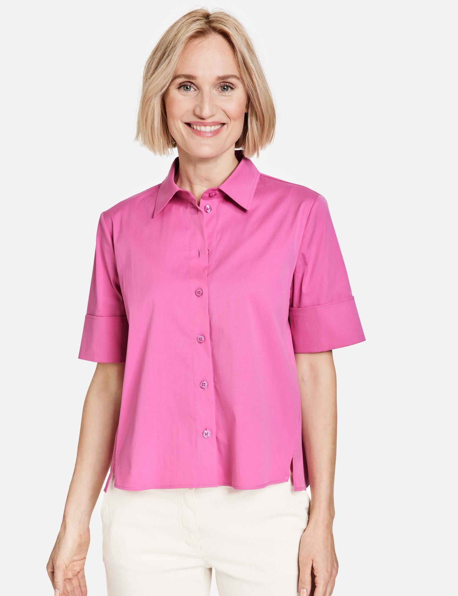GERRY WEBER Klassische Bluse Halbarmbluse mit Ärmelaufschlag