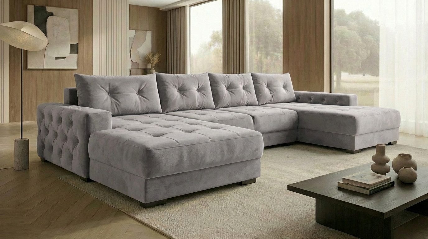 A&J MöbelLand GmbH Ecksofa VIENA, FABIO, VALTOR, MODENA mit Schlaffunktion, Bonellfederkern, Viele Varianten zur Auswahl – wählen Sie Farbe!, TOP ANGEBOT!