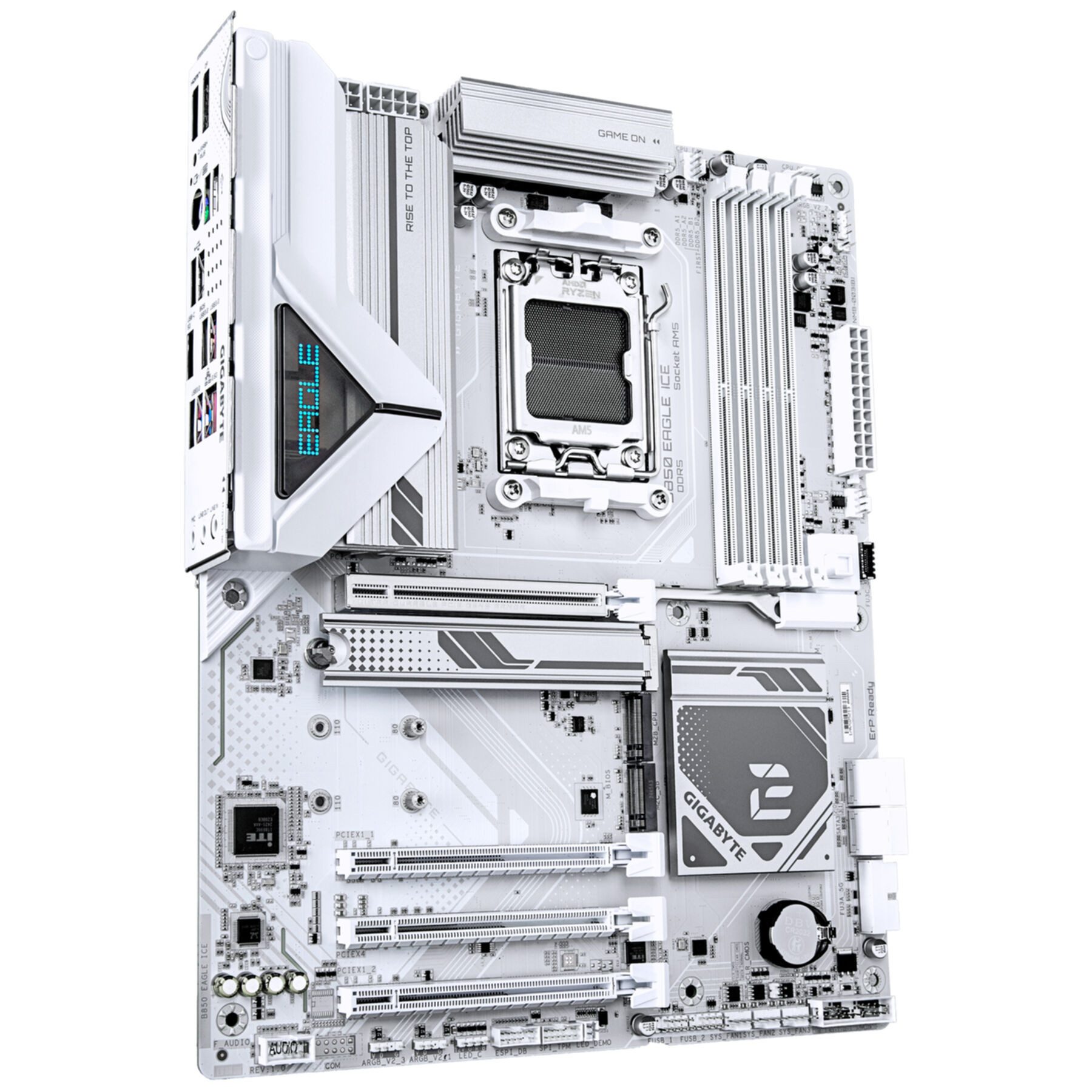 Gigabyte B850 EAGLE ICE Mainboard – AMD Ryzen 9000 Serien-Prozessoren, 8+2+2 Ph Mainboard