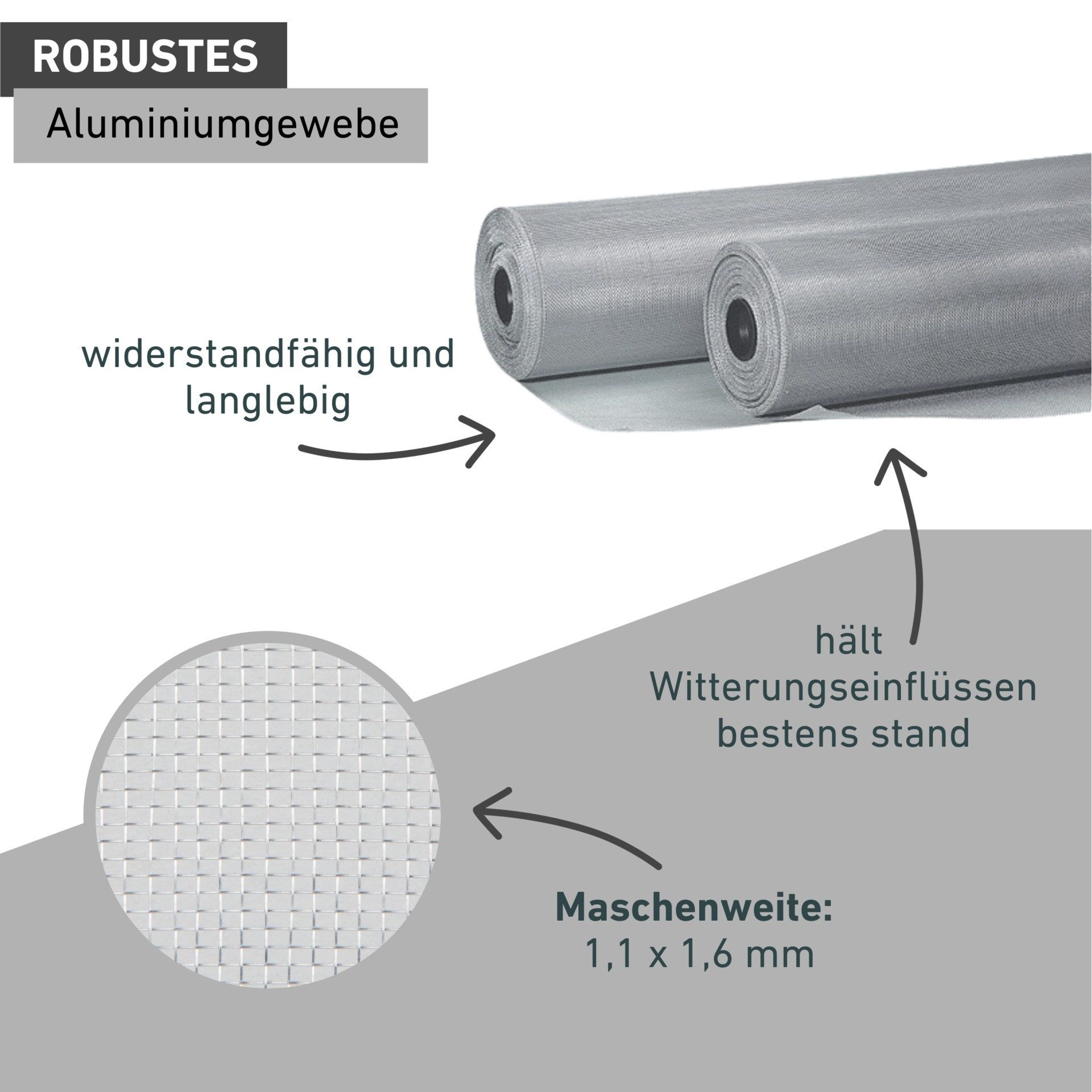 Windhager Moskitonetz aus Aluminium, geeignet für Fenster und Lichtschächte (1 St), Insektenschutzgitter erhältlich in unterschiedlichen Maßen