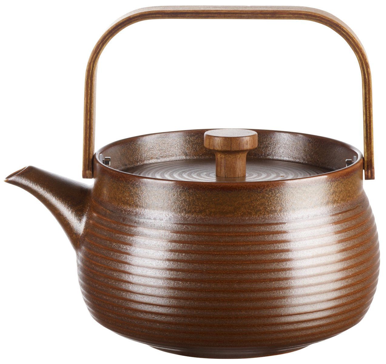 ASA SELECTION Teekanne kitchen'art Teekanne mit Holzgriff brown 0,6l, 0.6 l, Geschirr