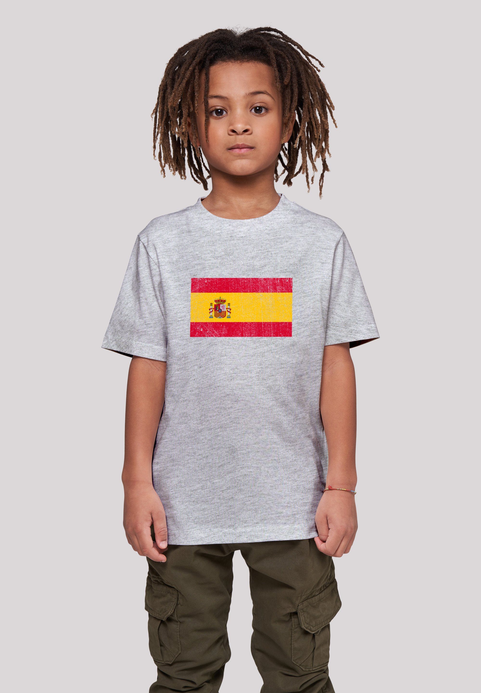 F4NT4STIC T-Shirt Spain Spanien Flagge distressed Print heather grey