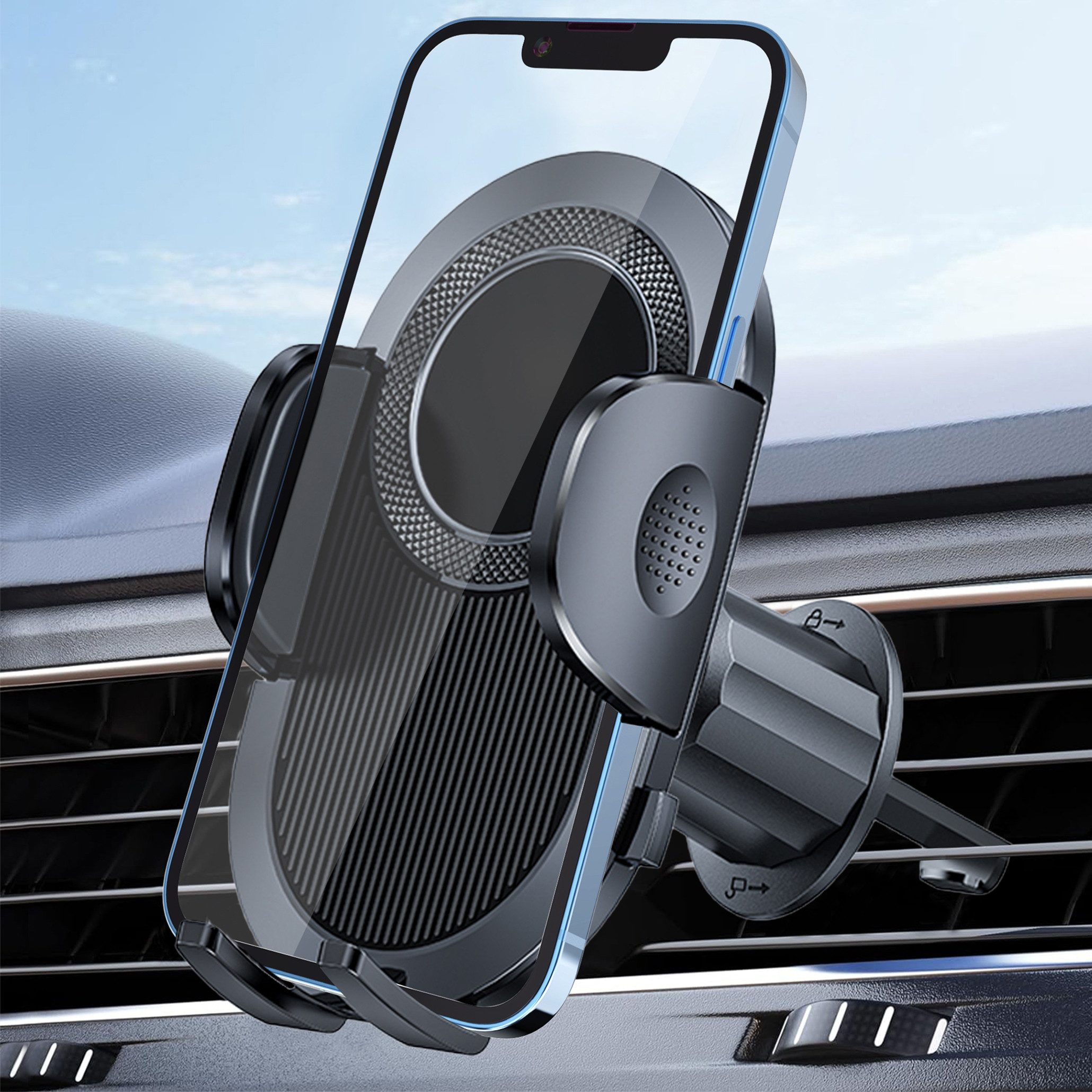 BRAIDOL Handy-Halterung Halterungen,Auto Handyhalterung,mit Haken Clip,360° Drehung KFZ, (1er Set, Teleskoparm von ca. 8 auf 16 cm erweiterbar, Universal, Kompatibel mit allen iPhone, Android und alle Smartphones)