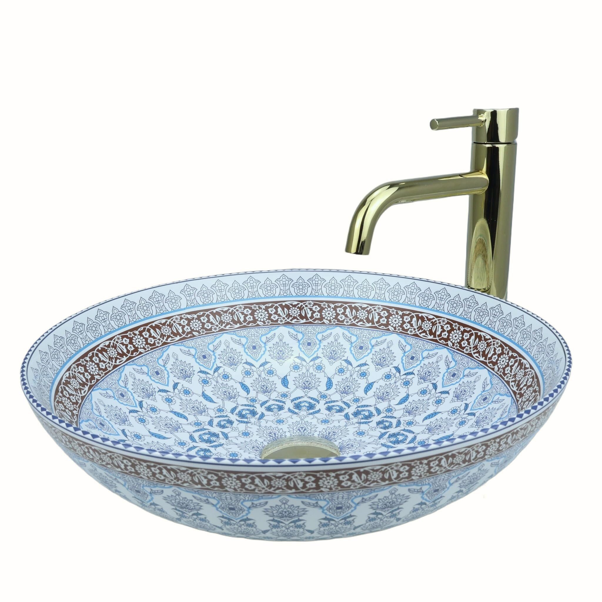 GTM Design Aufsatzwaschbecken Glanz - Modern Waschbecken ohne Hahnloch - El günstig online kaufen