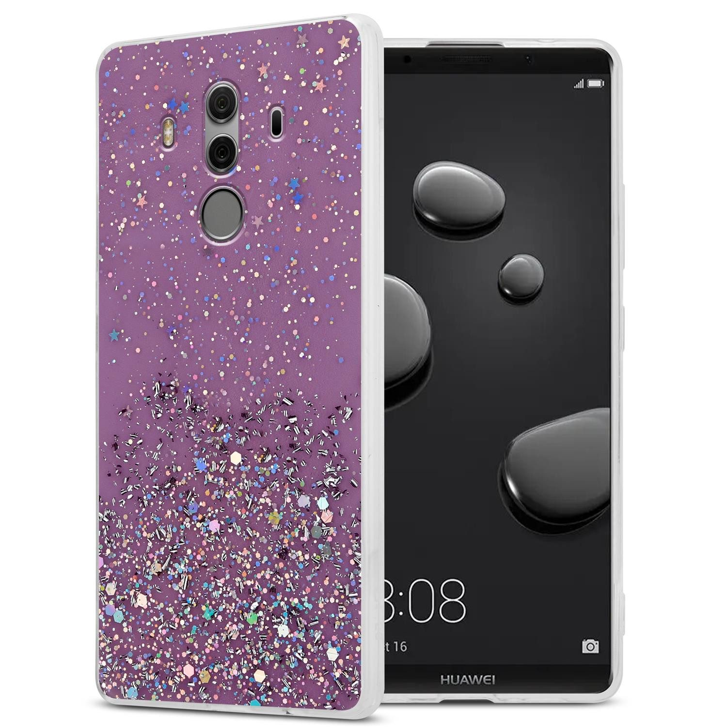 Cadorabo Handyhülle für Huawei MATE 10 PRO Hülle Huawei MATE 10 PRO, Flexible TPU Silikon Handy Schutzhülle - Hülle - mit Glitzer