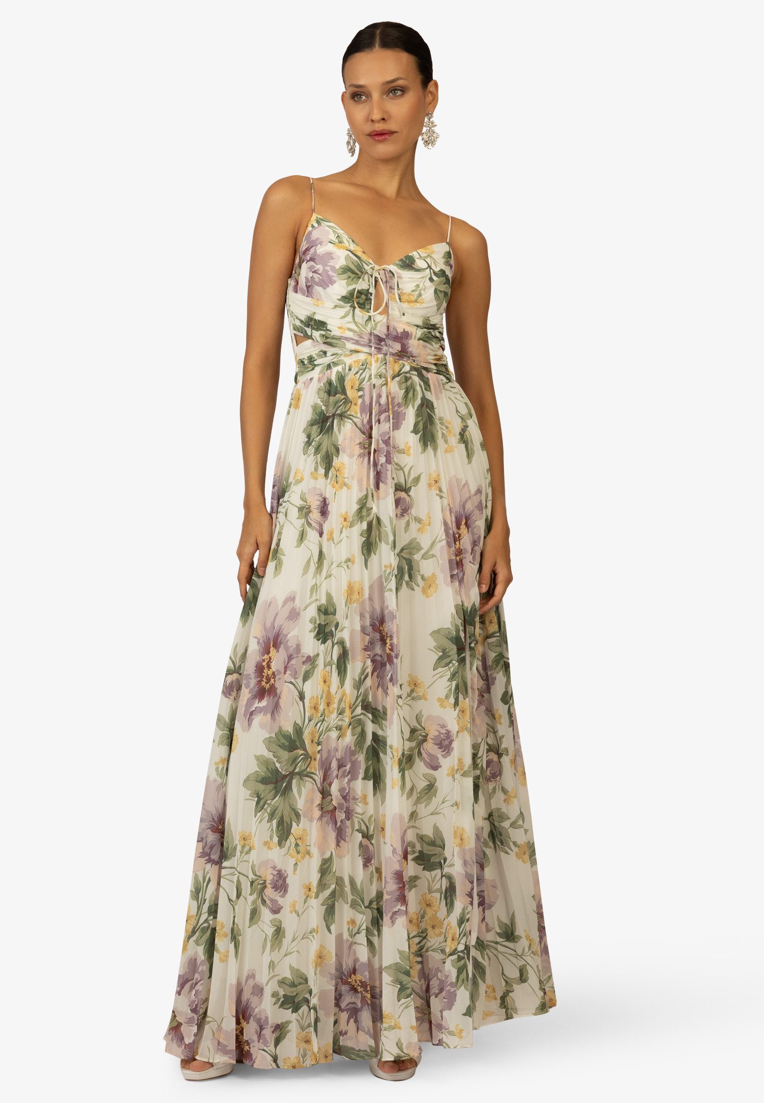 Kraimod Abendkleid mit Plissee und Spaghettiträgern günstig online kaufen