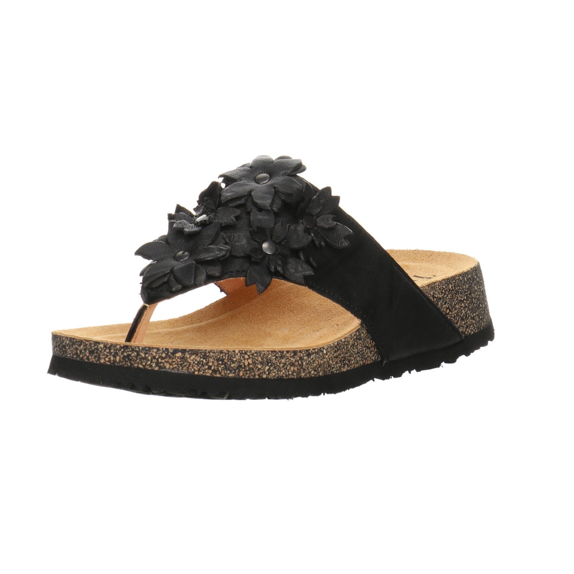 Think! Damen Pantoletten Sandalen Koak Pantolette Zehentrenner Glattleder schwarz 048496