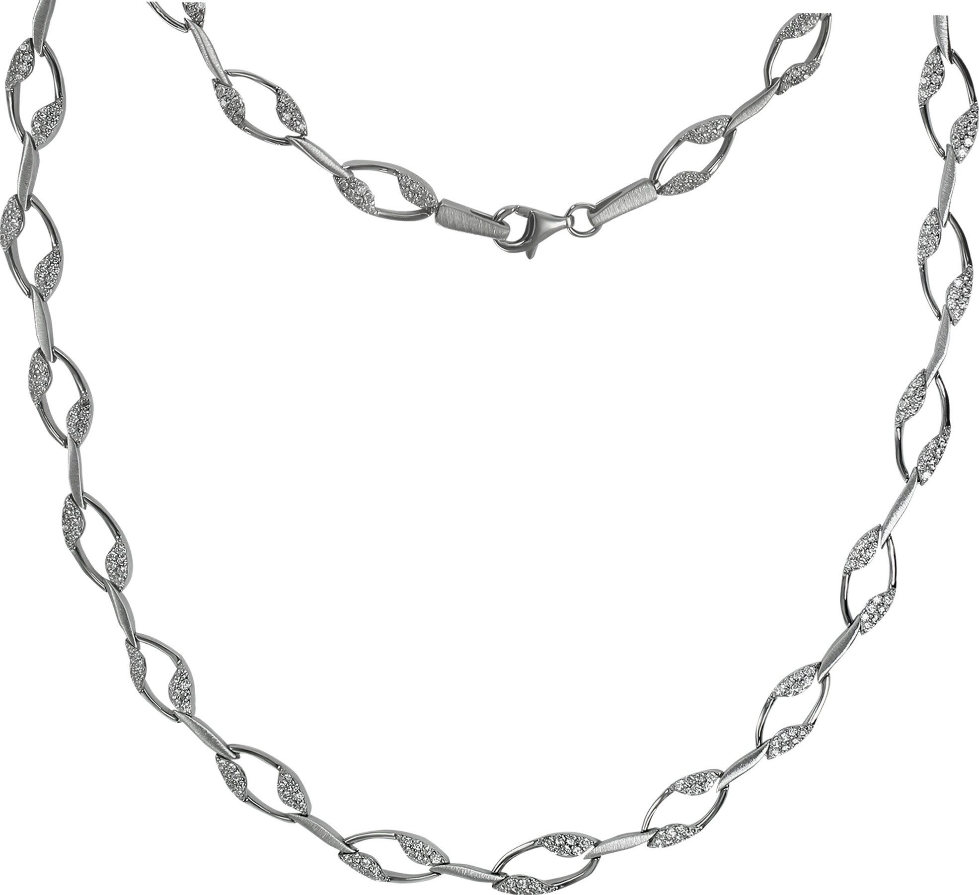 Silberkette SilberDream Collier Ranke Zirkonia weiß
