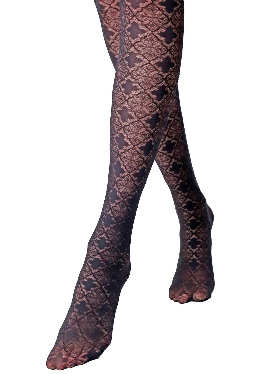 Oroblú Feinstrumpfhose JACQUARD LACE 40 DEN 40 DEN (Packung 1 St. 1er-Pack) elegant