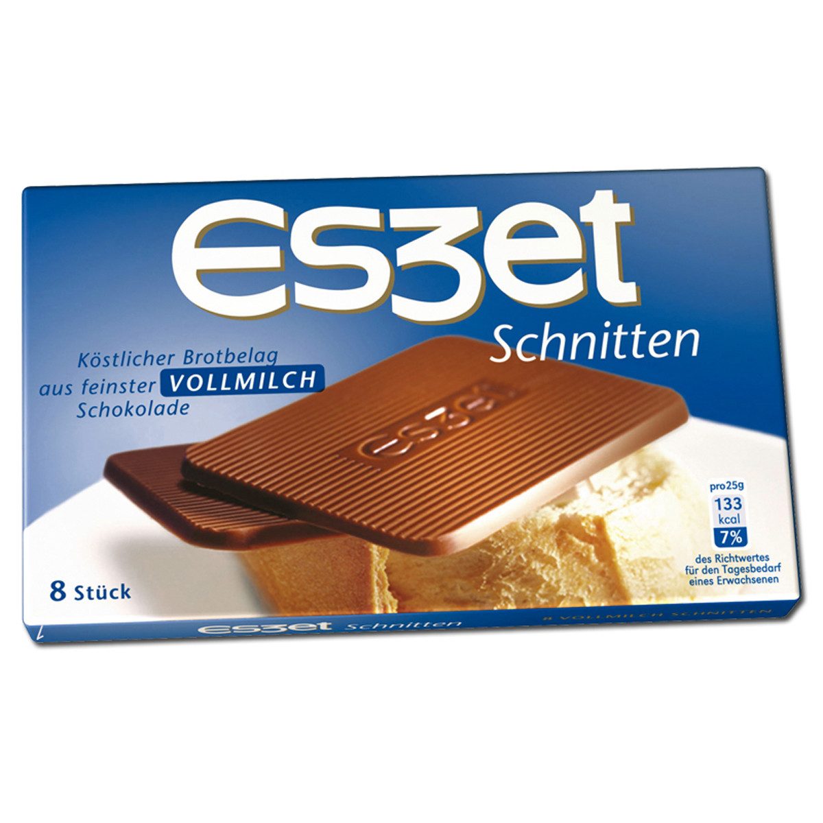 ESZET Schokolade, Eszet Schnitten 8 Vollmilchschokoladen Brotbelag Täfelchen 75g