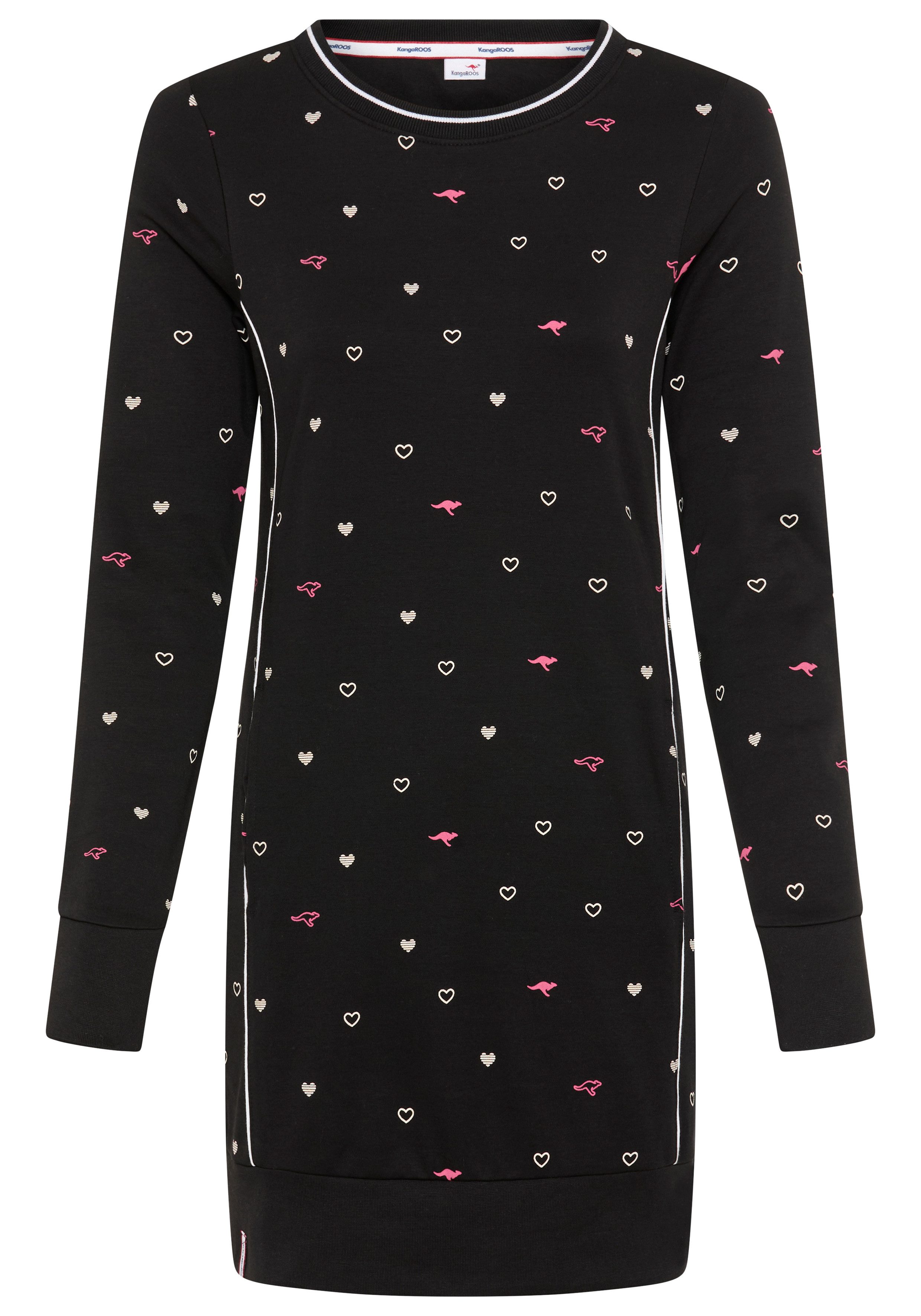 KangaROOS Sweater Langarm, figurbetont, aus Interlock-Baumwolle, mit Nahttaschen