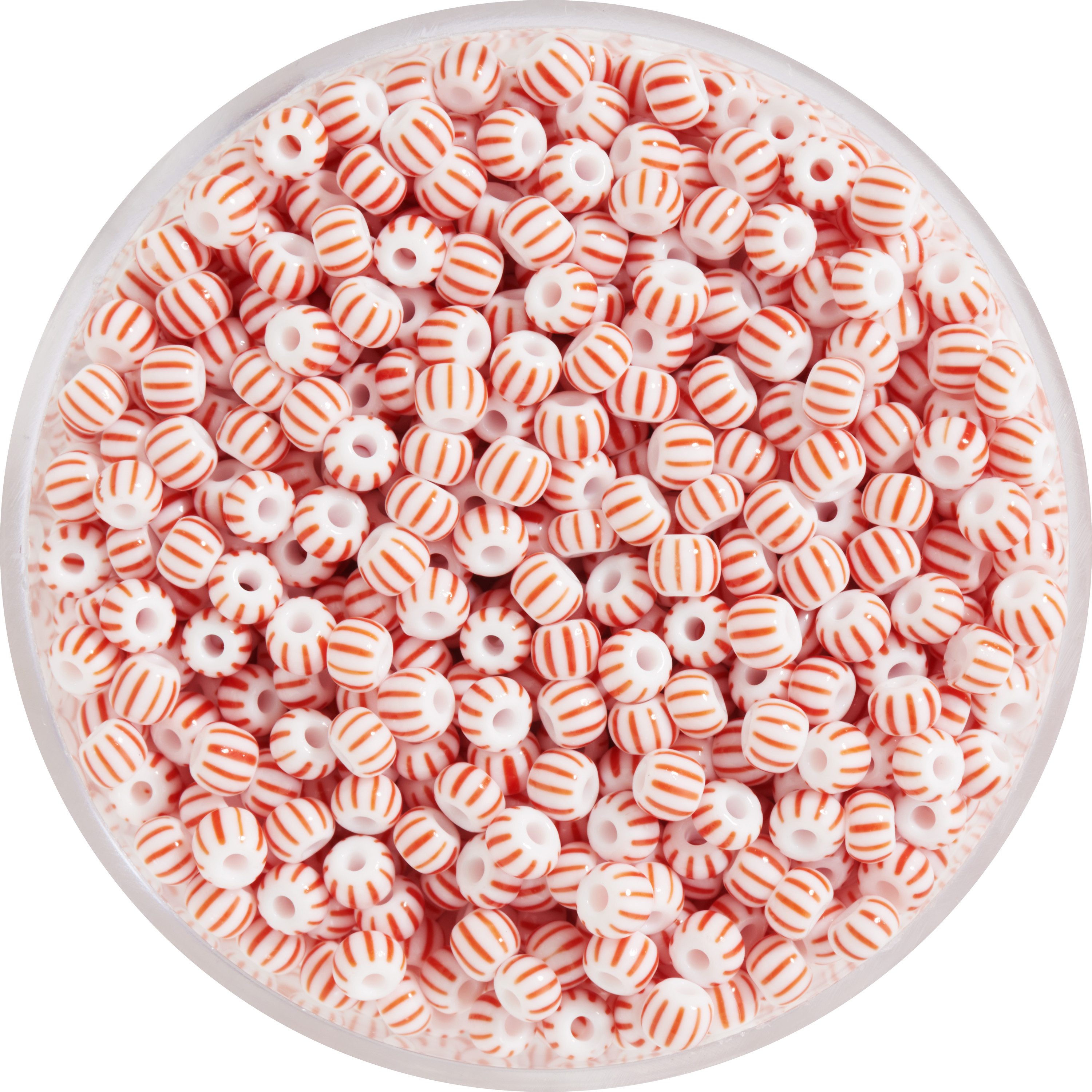 Pracht Bastelperlen Rocailles, gestreift, 2,6 mm