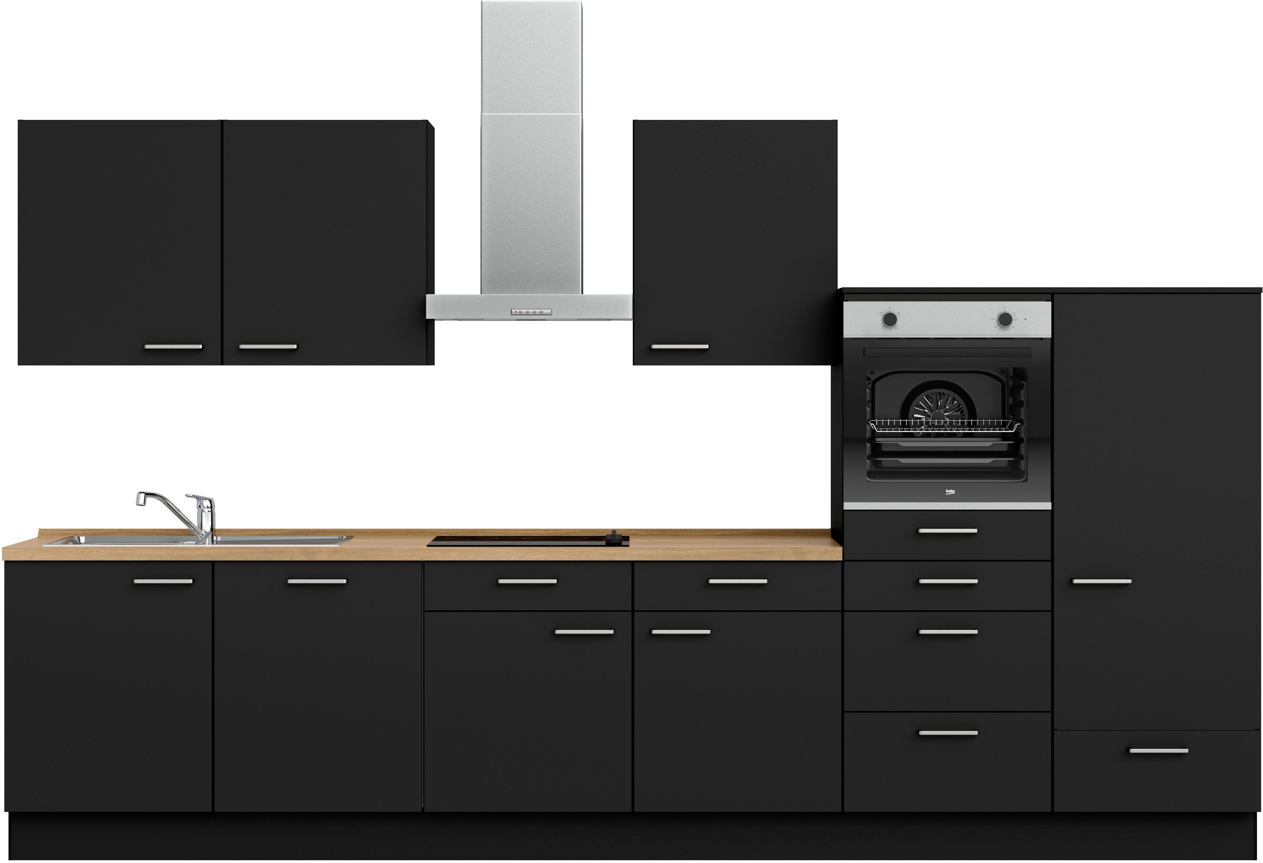 nobilia® Кухниzeile "Touch I", vormontiert, Ausrichtung wählbar, Breite 360 cm, wahlw. mit E-Geräten