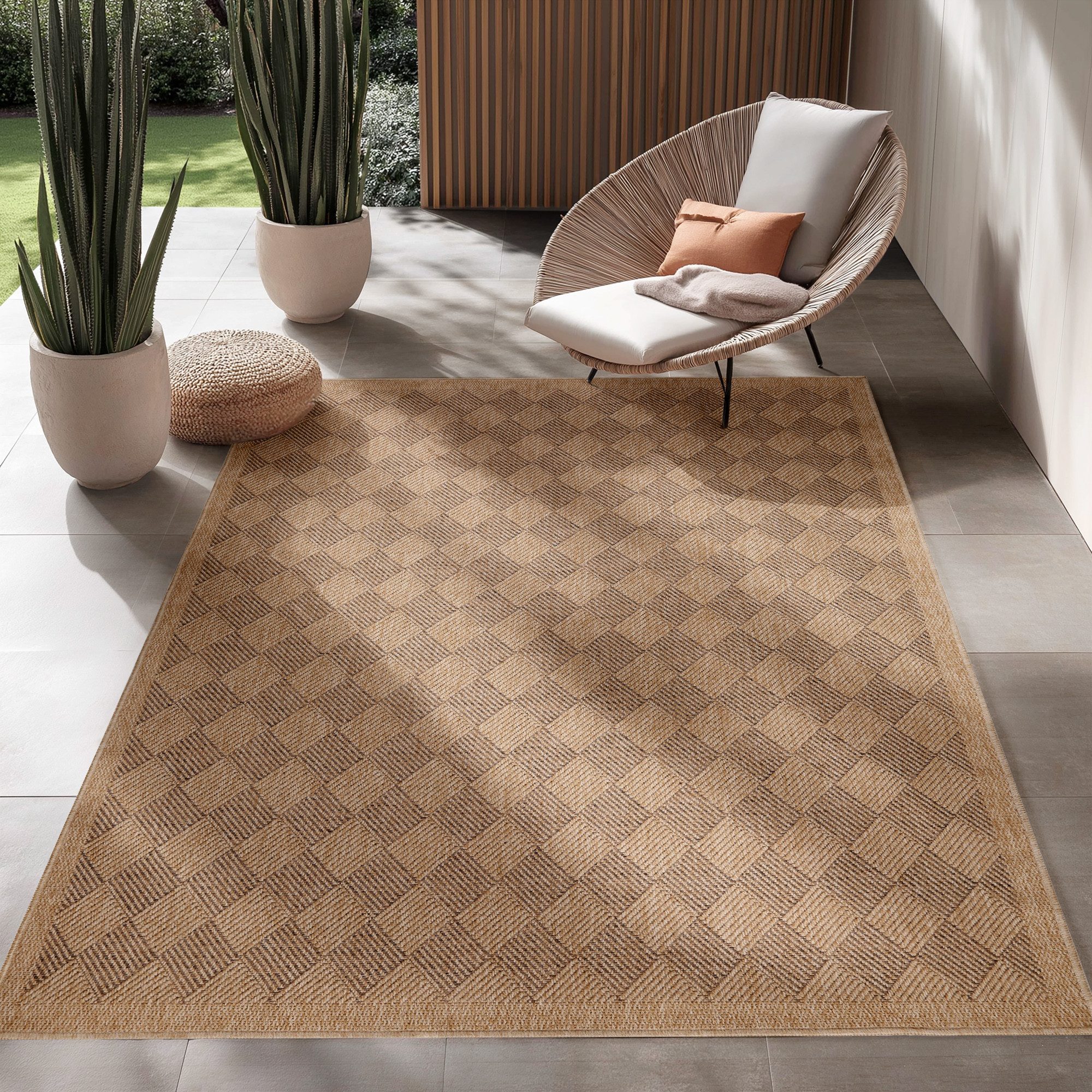 SIMPEX24 Outdoorteppich Vintage Design, Läufer, Höhe: 5 mm, Outdoor Teppich günstig online kaufen