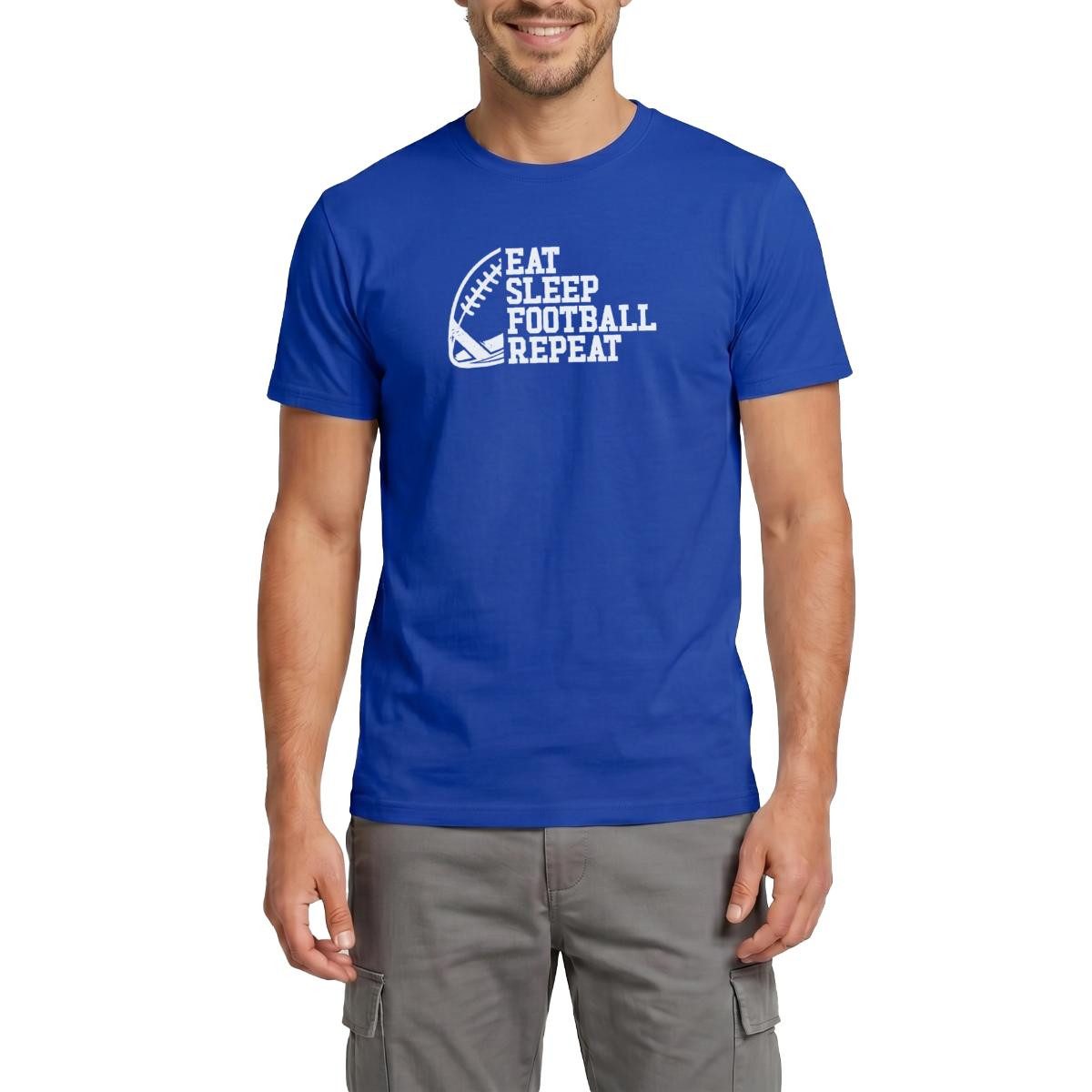 Spreadshirt T-Shirt Eat Sleep Football Repeat Männer T-Shirt (1-tlg)