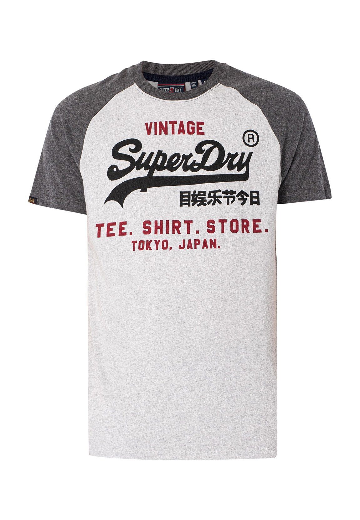 VL VINTAGE Superdry TEE Marl Grey RGLN T-Shirt T-Shirt Superdry HERITAGE Glacier Rich